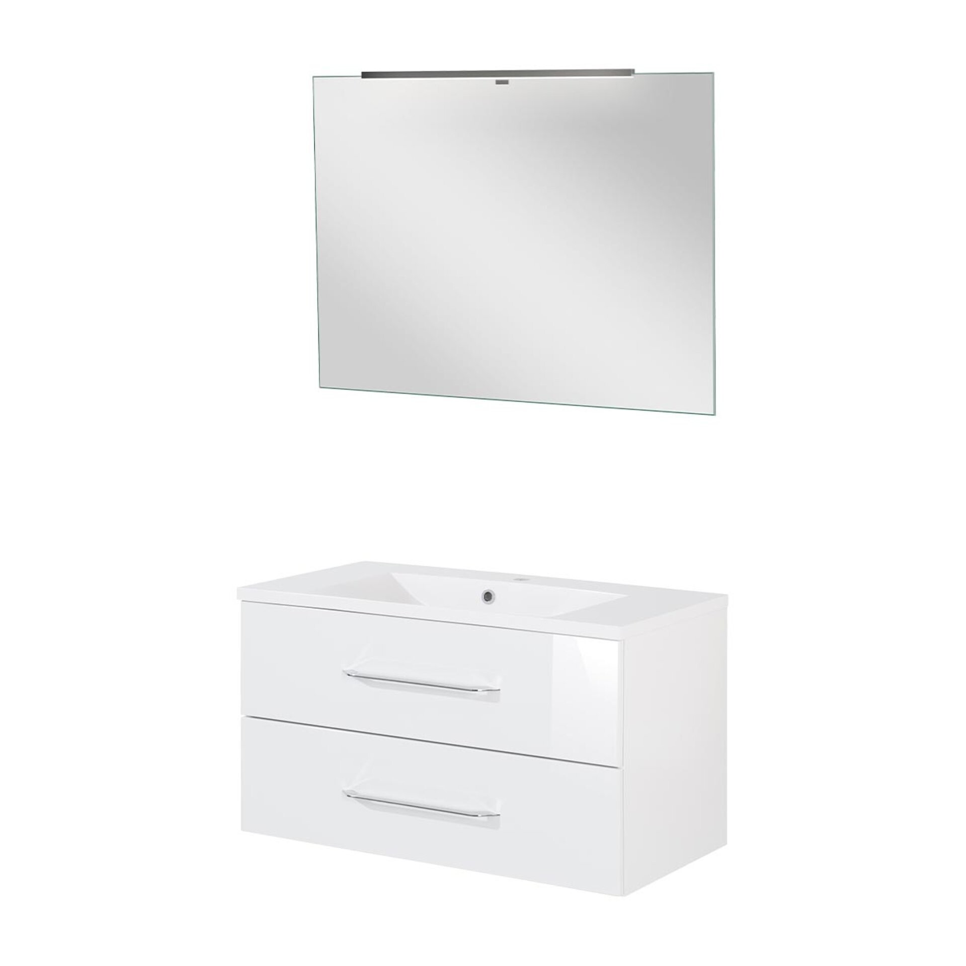 Fackelmann B.CLEVER Badmöbel Set 4-teilig, 90 cm, Weiß Fackelmann B.CLEVER Badmöbel Set 4-teilig, 90 cm, Weiß