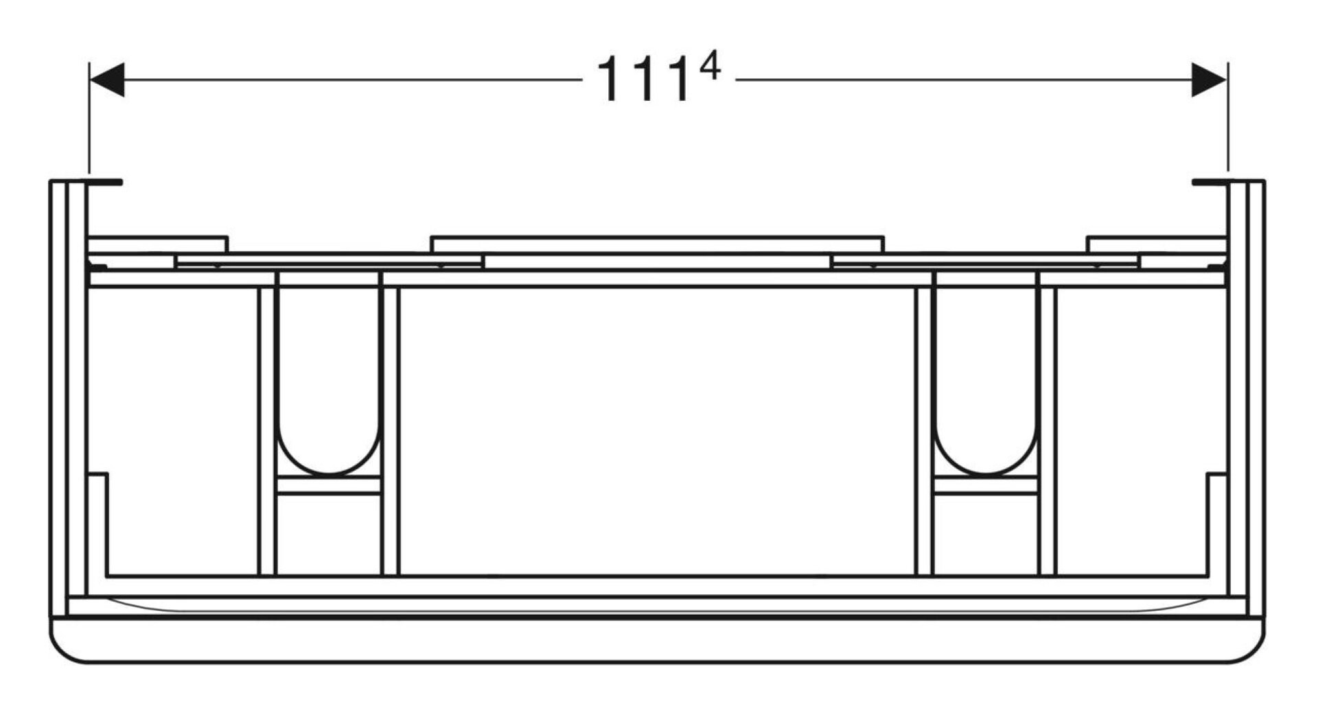 GEBERIT SMYLE SQUARE Waschbeckenunterschrank 118,4 cm breit, Anthrazit, für Doppelwaschbecken