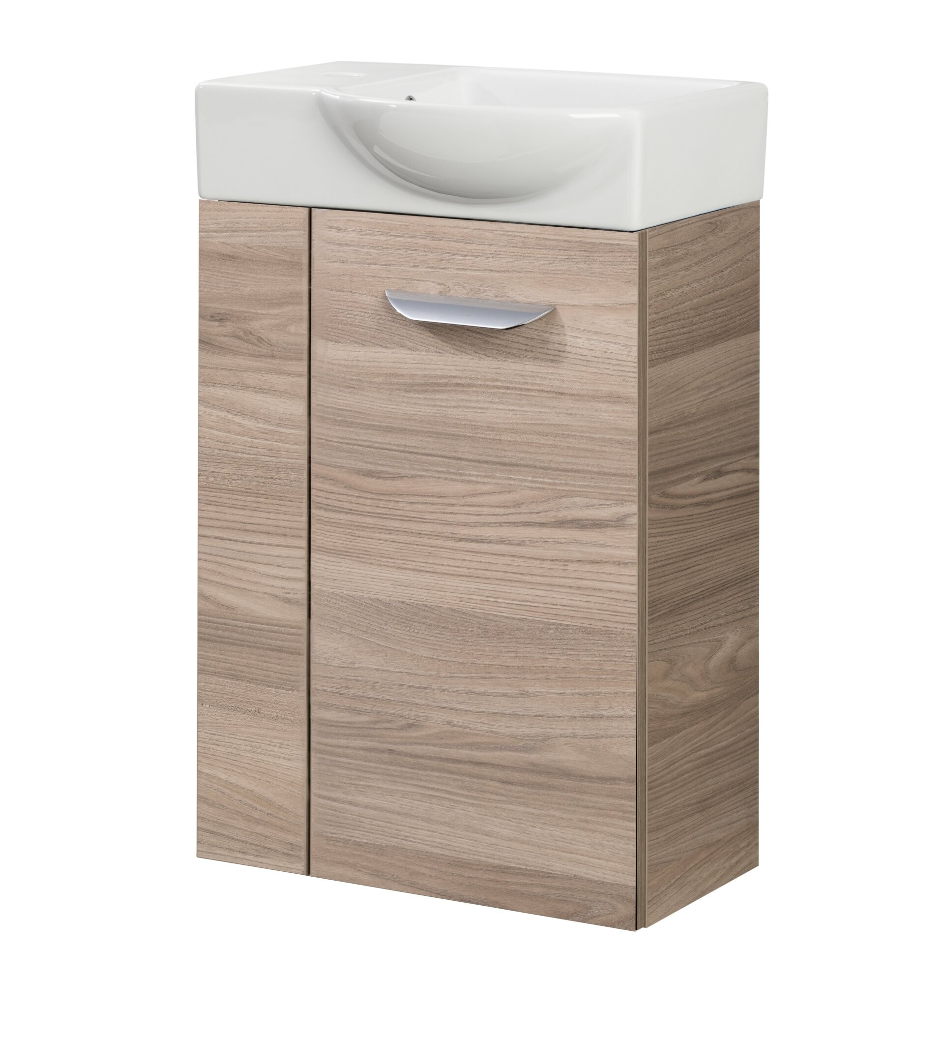 Fackelmann SBC LUXOR Gäste WC Set 2-teilig 45 cm, Braun hell, rechts, Keramik Hahnloch links Fackelmann SBC LUXOR Gäste WC Set 2-teilig 45 cm, Braun hell, rechts, Keramik Hahnloch links
