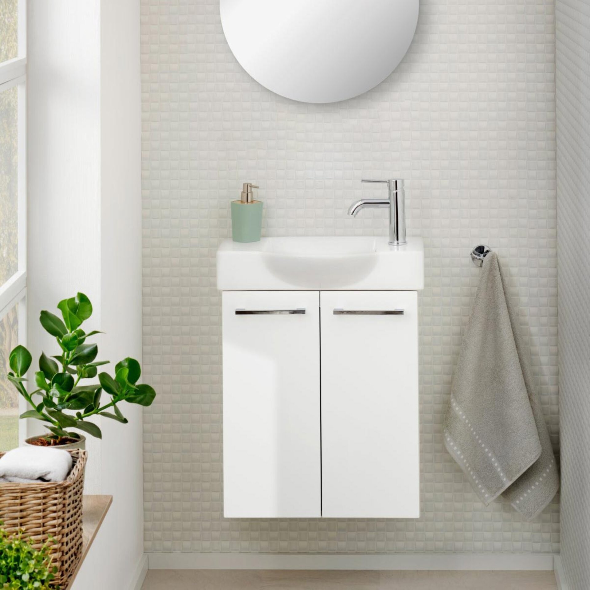 Fackelmann SBC SCENO Waschbeckenunterschrank 55 cm, Weiß, 2 Türen Fackelmann SBC SCENO Waschbeckenunterschrank 55 cm, Weiß, 2 Türen