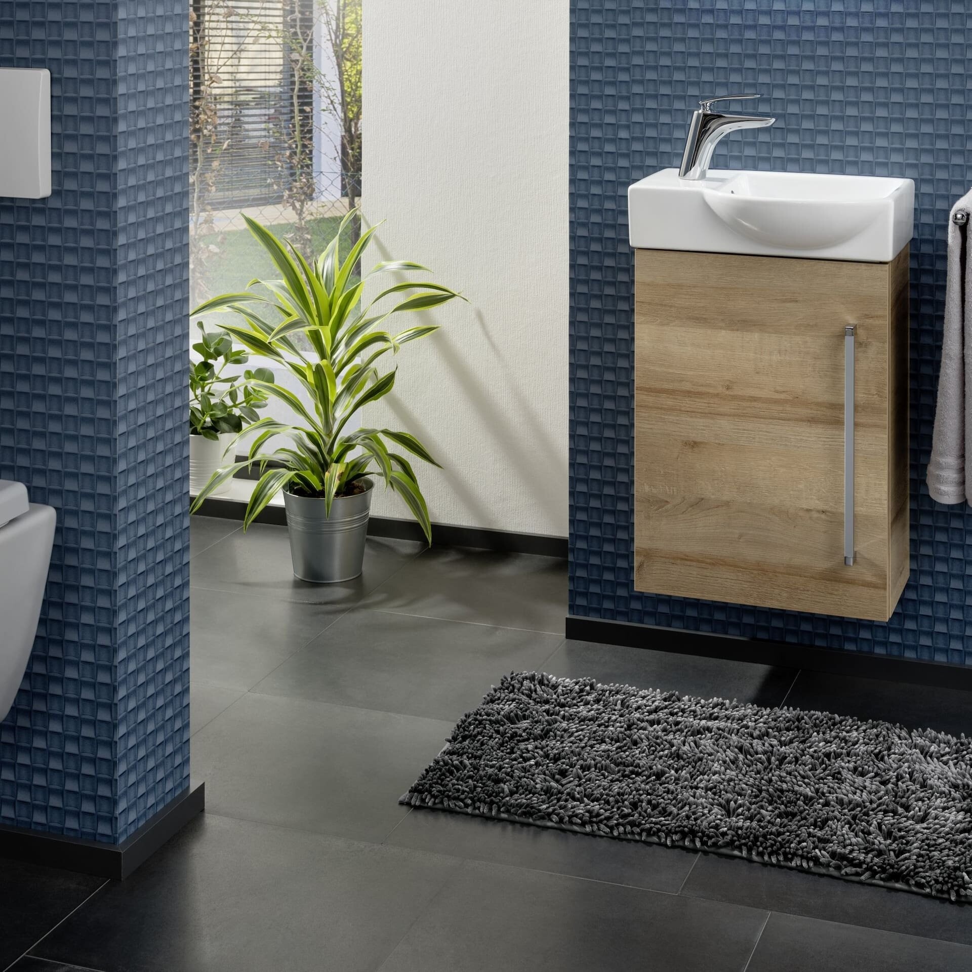 LANZET K3 Gäste WC Set 45cm Hellbraun, links LANZET K3 Gäste WC Set 45cm Hellbraun, links