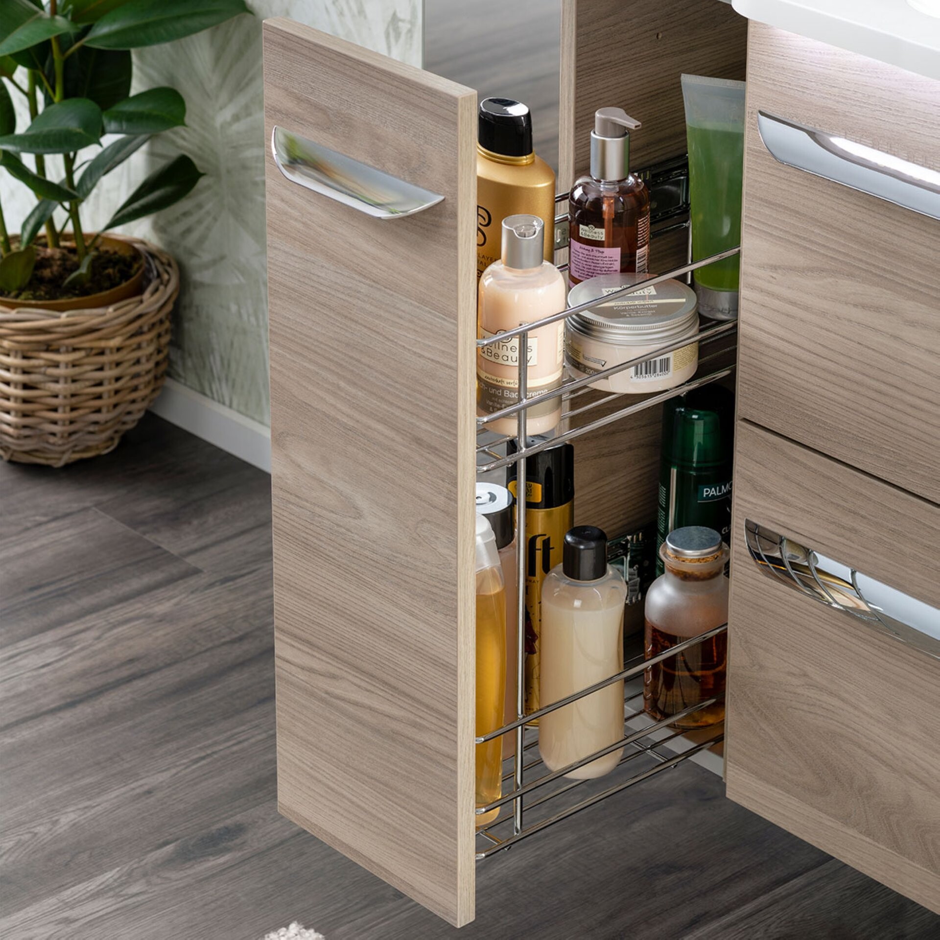 Fackelmann LUXOR Unterschrank mit Apothekerauszug 20 cm, Braun hell Fackelmann LUXOR Unterschrank mit Apothekerauszug 20 cm, Braun hell