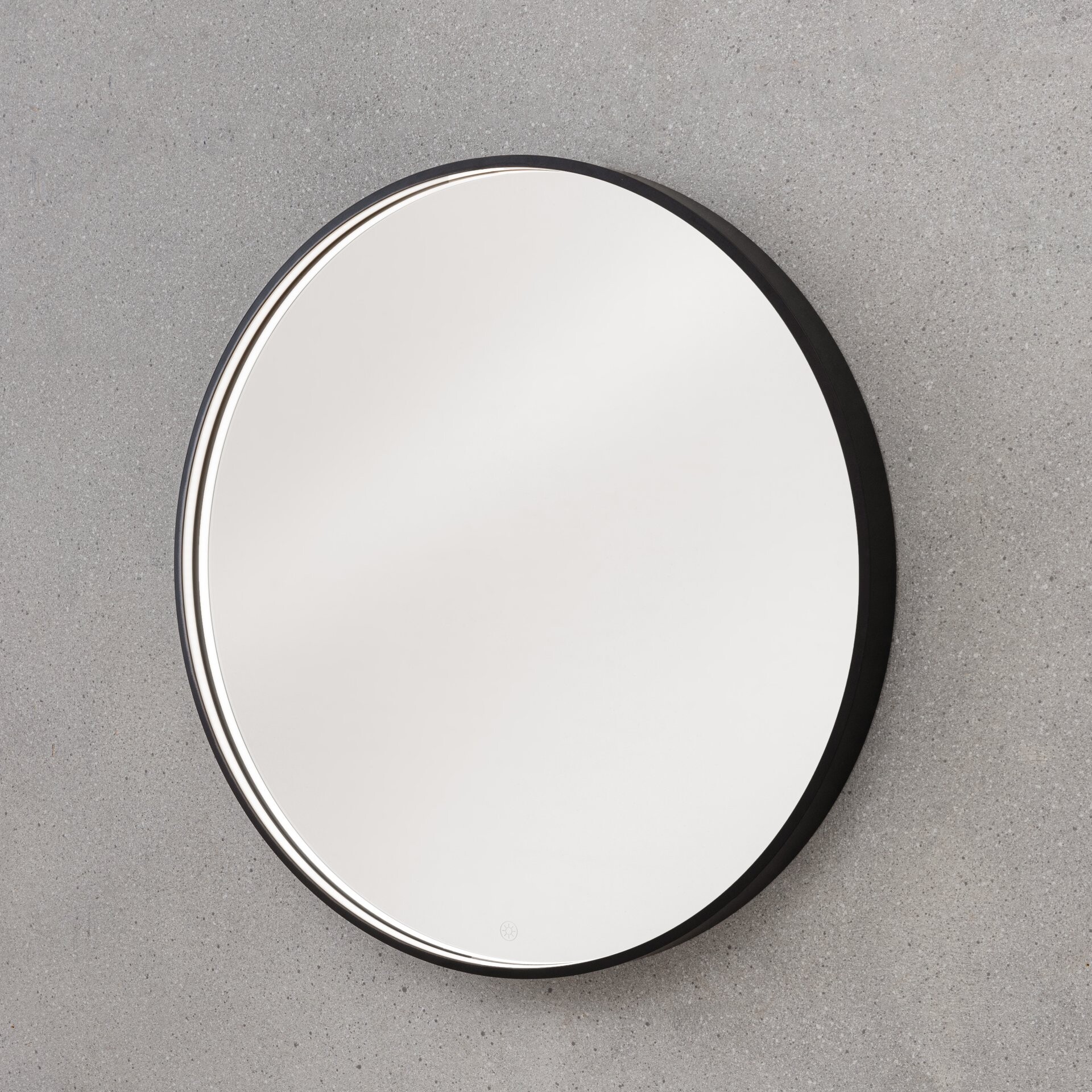 BADEDU VAAL LED Spiegel Ø 80 cm, Schwarz, Sensor
