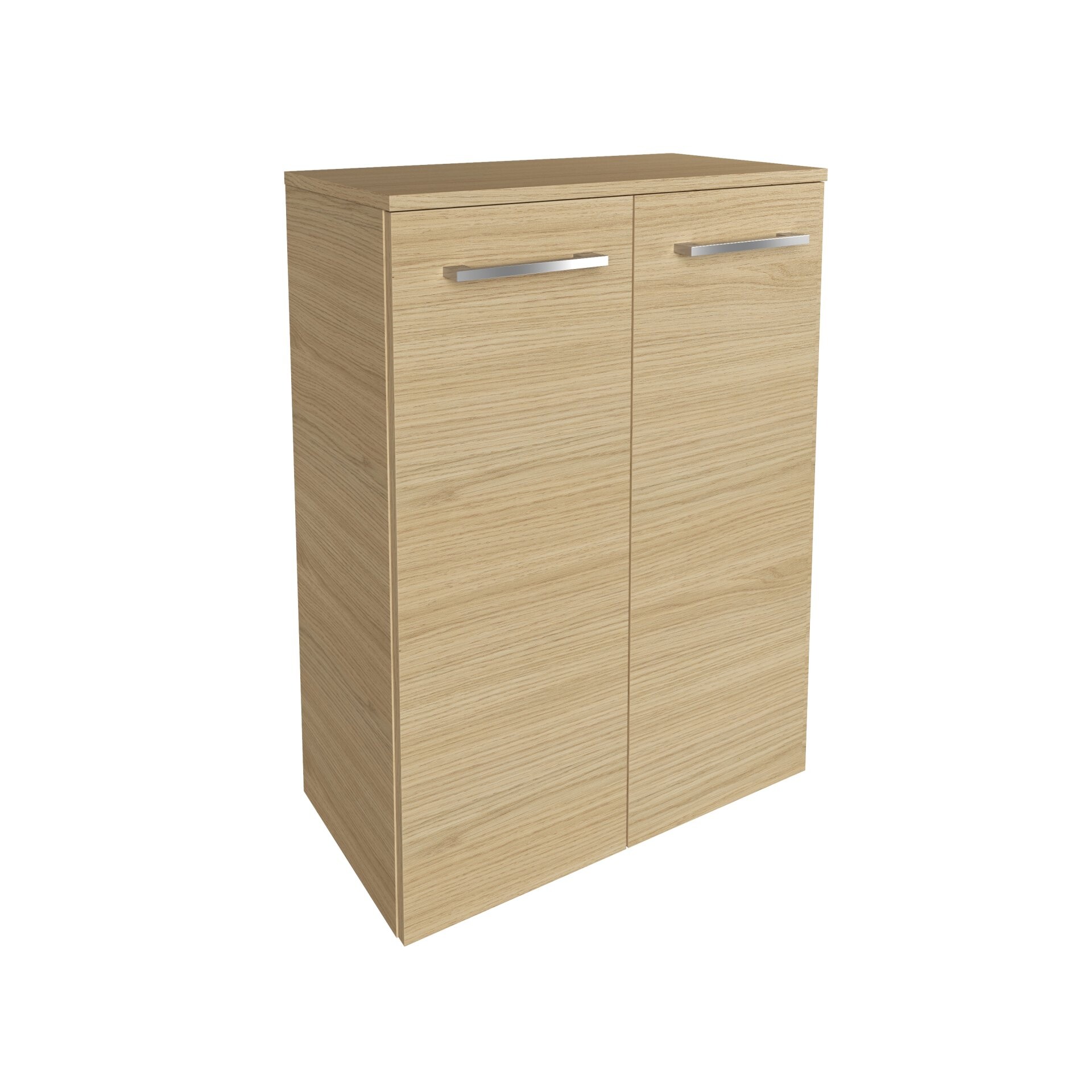 FACKELMANN B.STYLE Doppel Midischrank 60 cm, Braun mit Wäschekorb