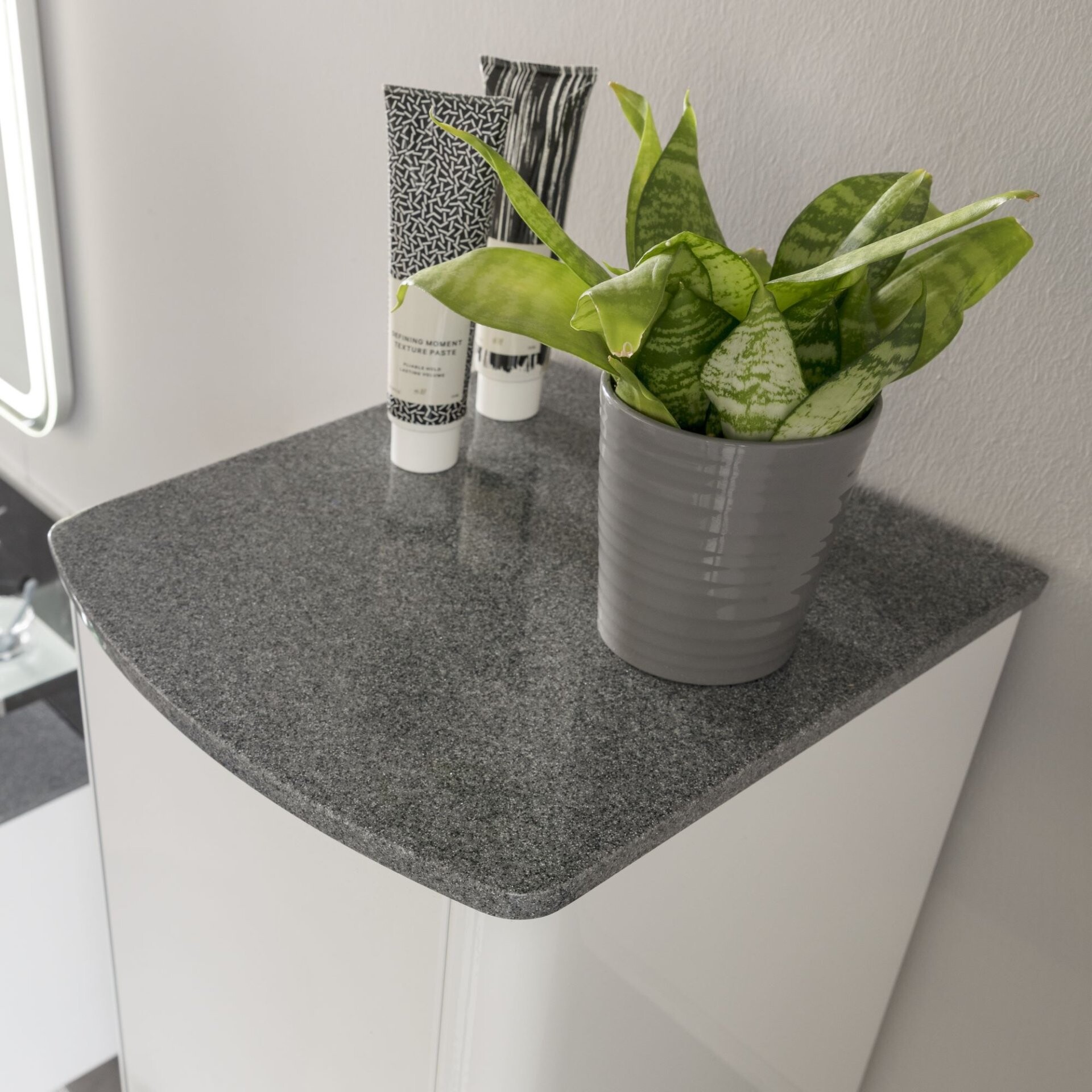 Lanzet CLASSICO Midischrank, Weiß/Grau-Metallic, links Lanzet CLASSICO Midischrank, Weiß/Grau-Metallic, links