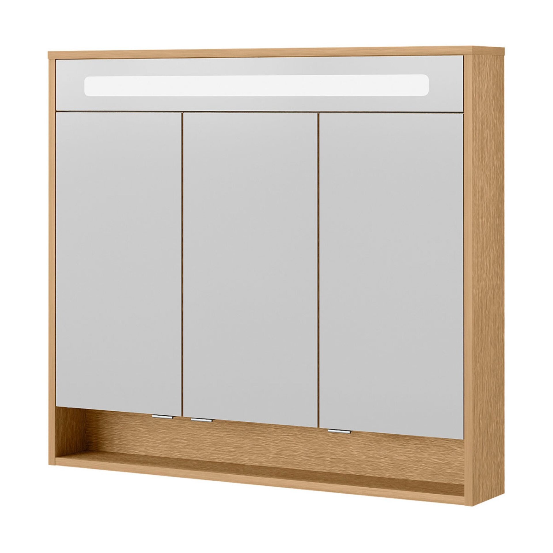Fackelmann NATURA LED Spiegelschrank, 93,5 cm breit, Braun hell Fackelmann NATURA LED Spiegelschrank, 93,5 cm breit, Braun hell