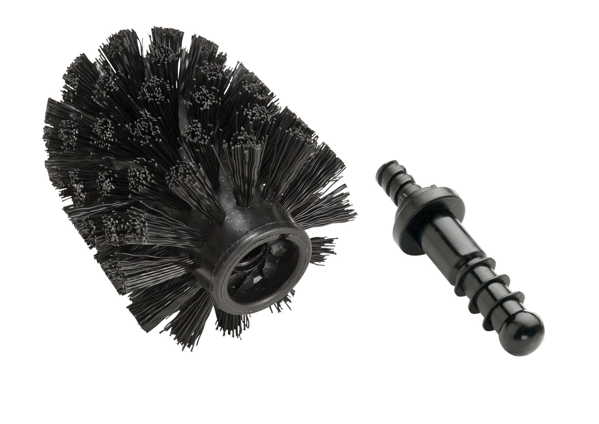 WENKO Ersatzbürste für WC-Garnituren Ø 8,5 cm, Schwarz, 4er Set