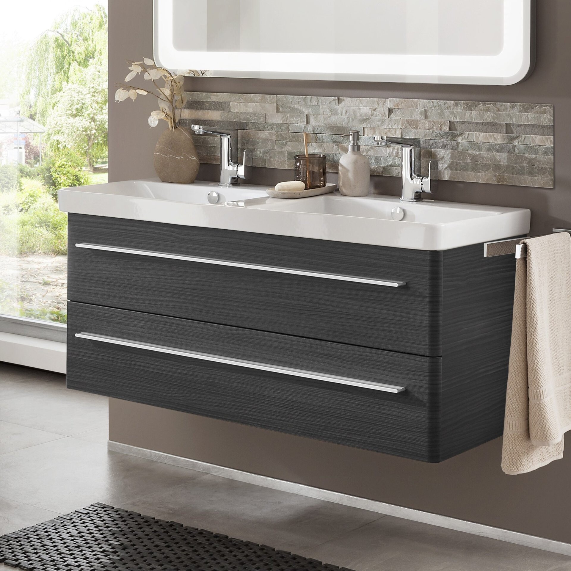 LANZET K8 Waschtischunterschrank 116 cm Schwarz LANZET K8 Waschtischunterschrank 116 cm Schwarz