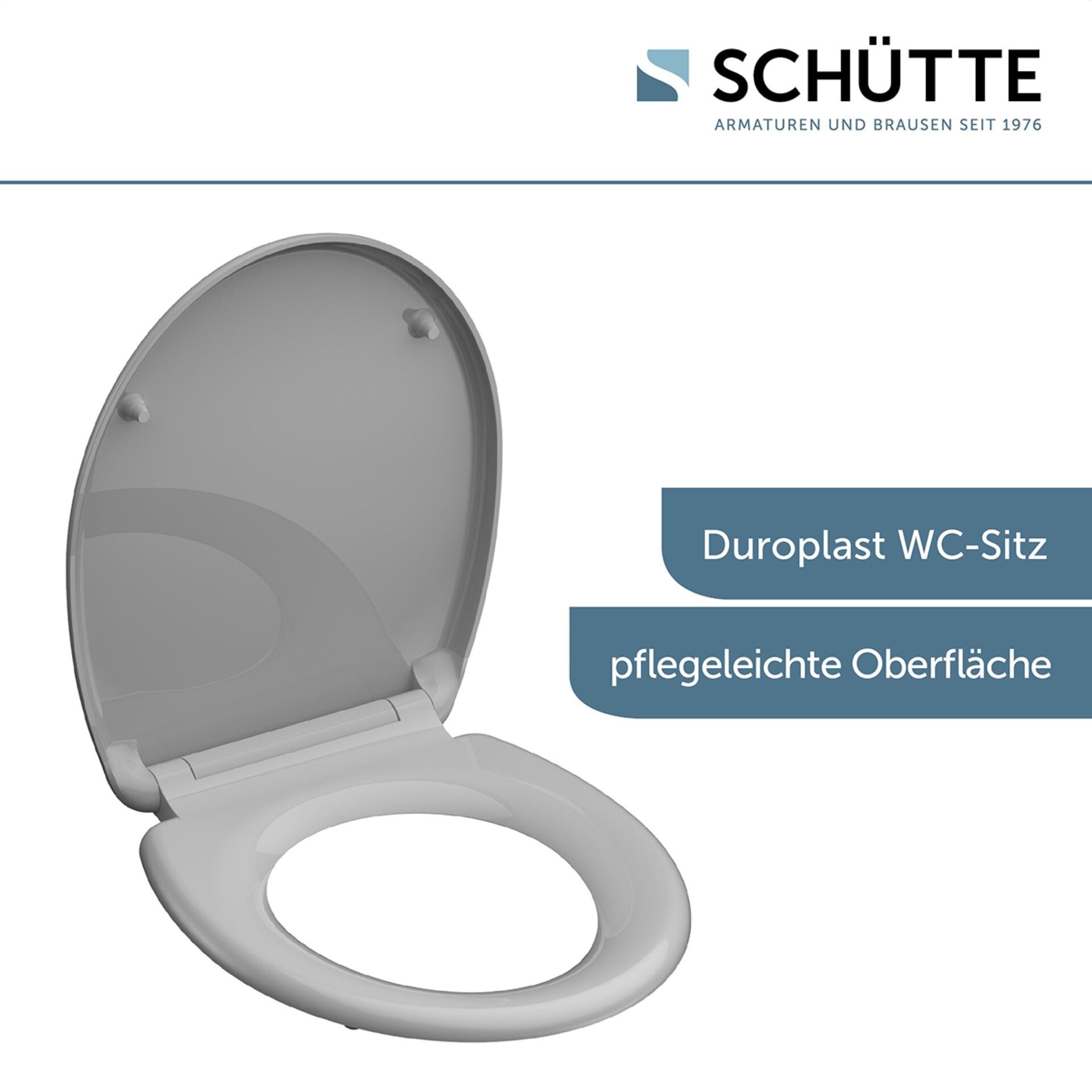 Schütte GREY WC-Sitz, mit Absenkautomatik und Schnellverschluss, Duroplast Schütte GREY WC-Sitz, mit Absenkautomatik und Schnellverschluss, Duroplast
