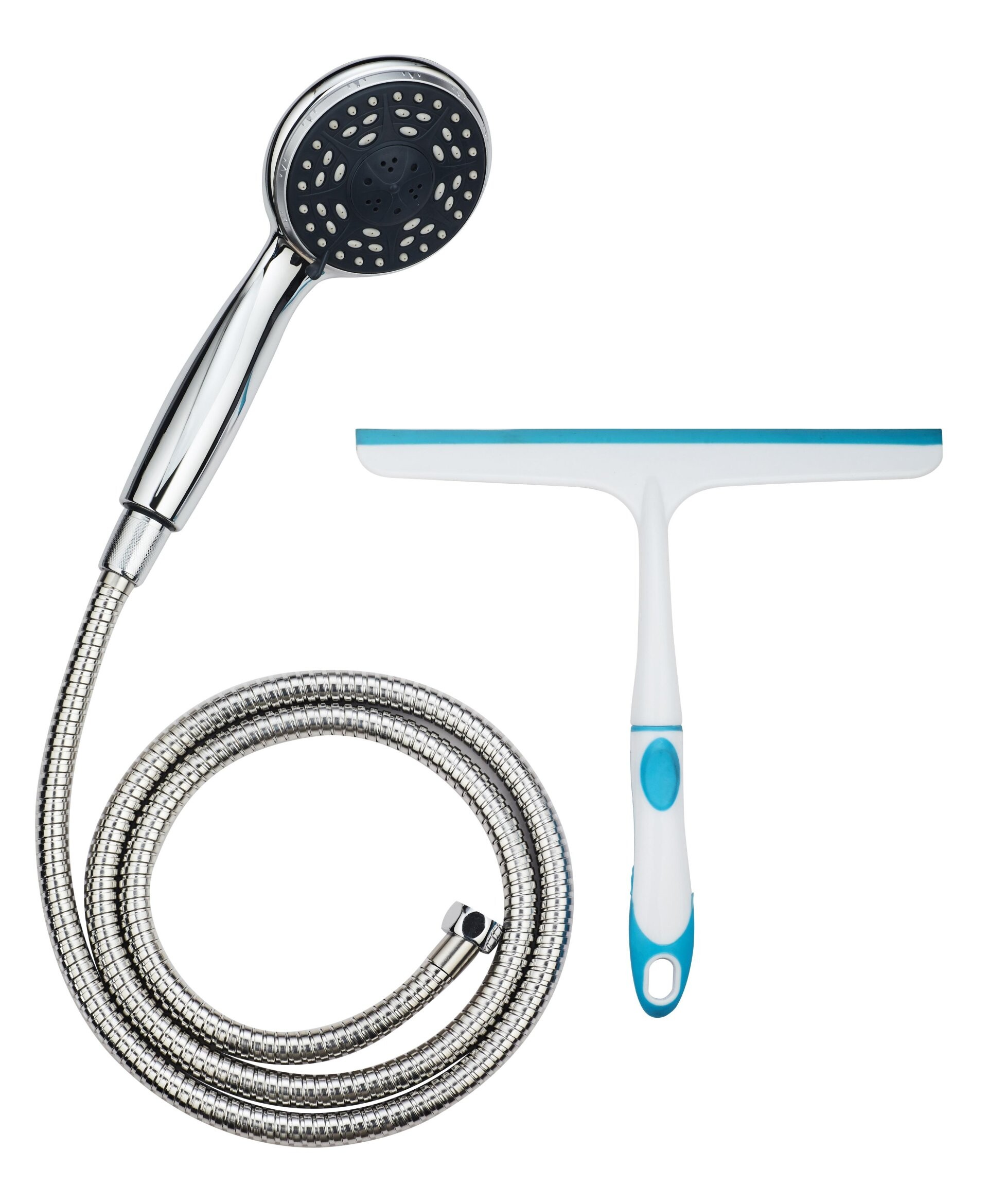 SCHÜTTE Handbrause Set, Chrom, mit Duschabzieher SCHÜTTE Handbrause Set, Chrom, mit Duschabzieher