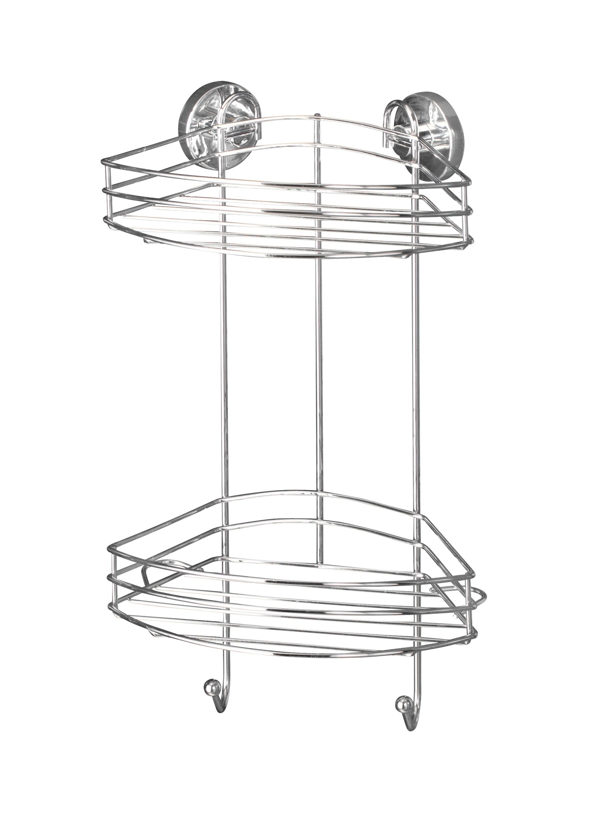 WENKO VACUUM-LOC Dusch Eckablage, Chrom glänzend, 2 Etagen, Befestigen ohne Bohren WENKO VACUUM-LOC Dusch Eckablage, Chrom glänzend, 2 Etagen, Befestigen ohne Bohren