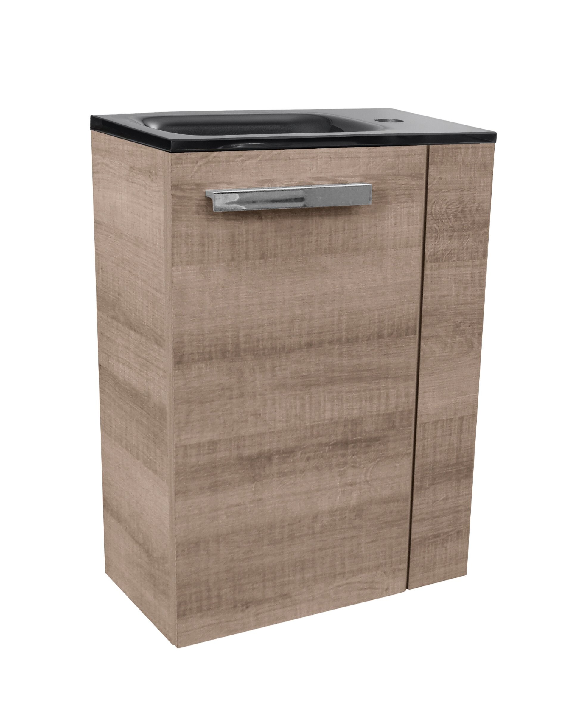 Fackelmann SBC A-VERO Gäste WC Set 2-teilig 45 cm, Braun hell, links, Glas Anthrazit Fackelmann SBC A-VERO Gäste WC Set 2-teilig 45 cm, Braun hell, links, Glas Anthrazit