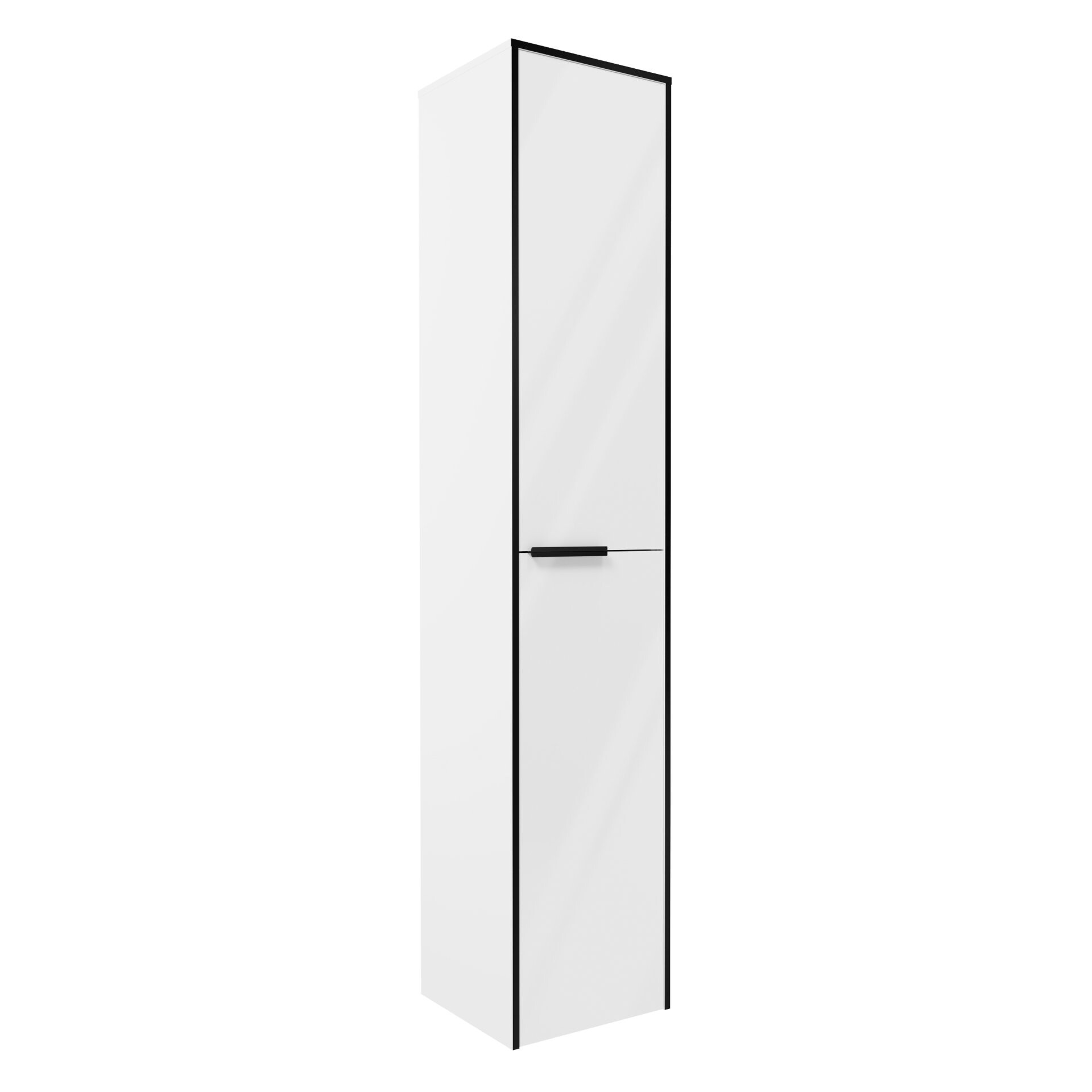 FACKELMANN FLAIR Hochschrank 33 cm breit, Weiß/Anthrazit, Türanschlag rechts