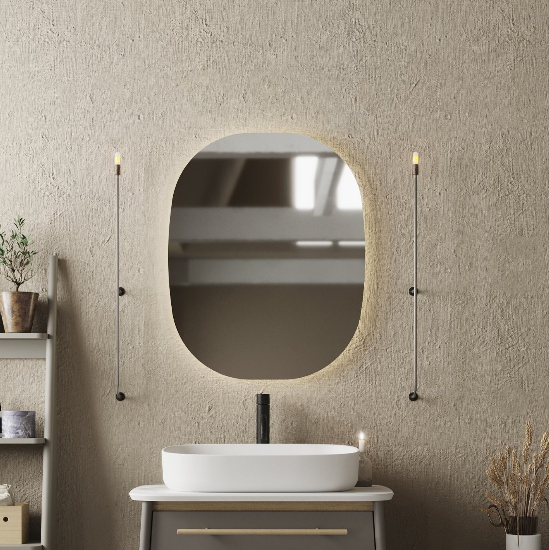 BADEDU TANA LED Spiegel 64 cm breit