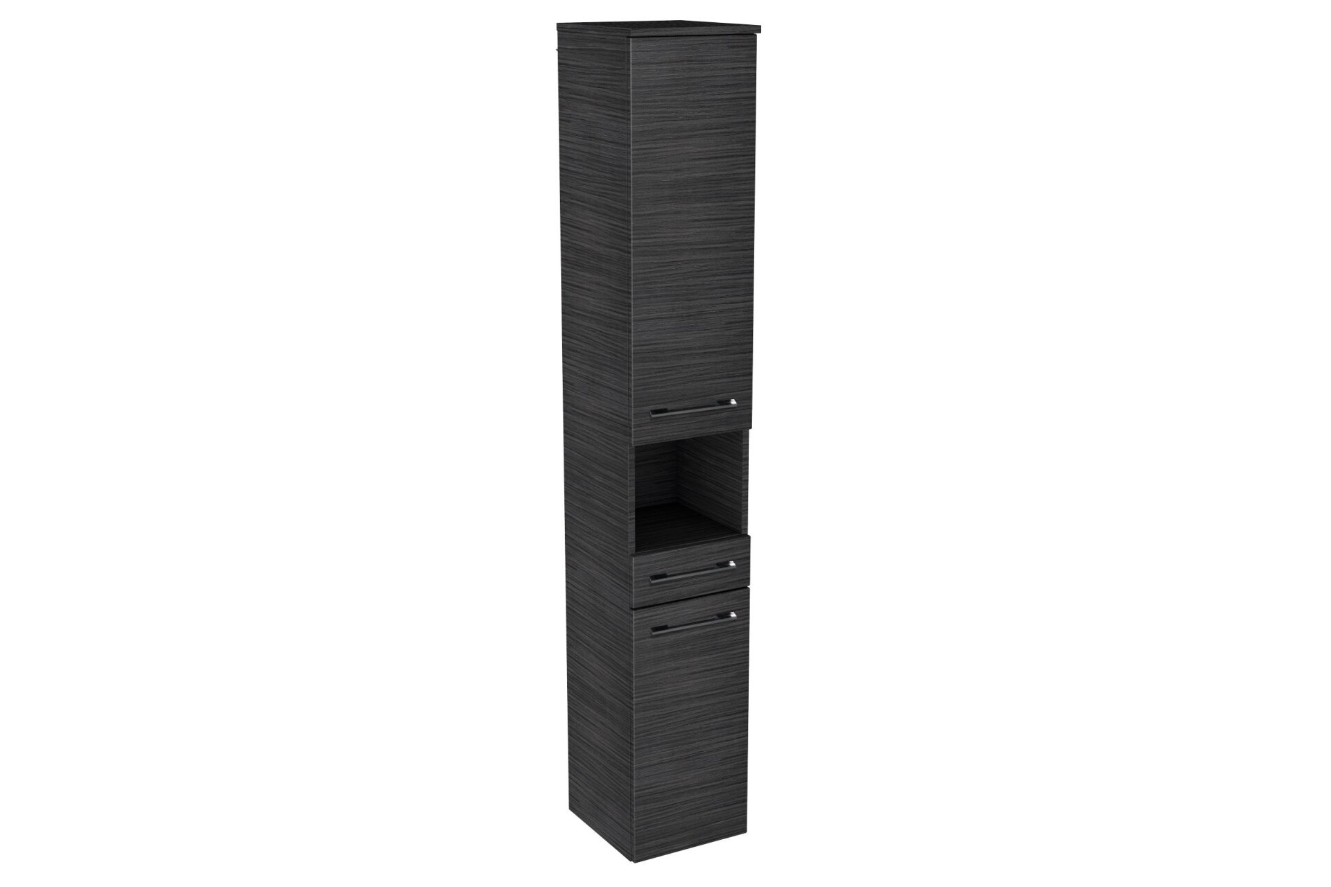 Lanzet Hochschrank mit Nische 30 cm, links, Schwarz Lanzet Hochschrank mit Nische 30 cm, links, Schwarz