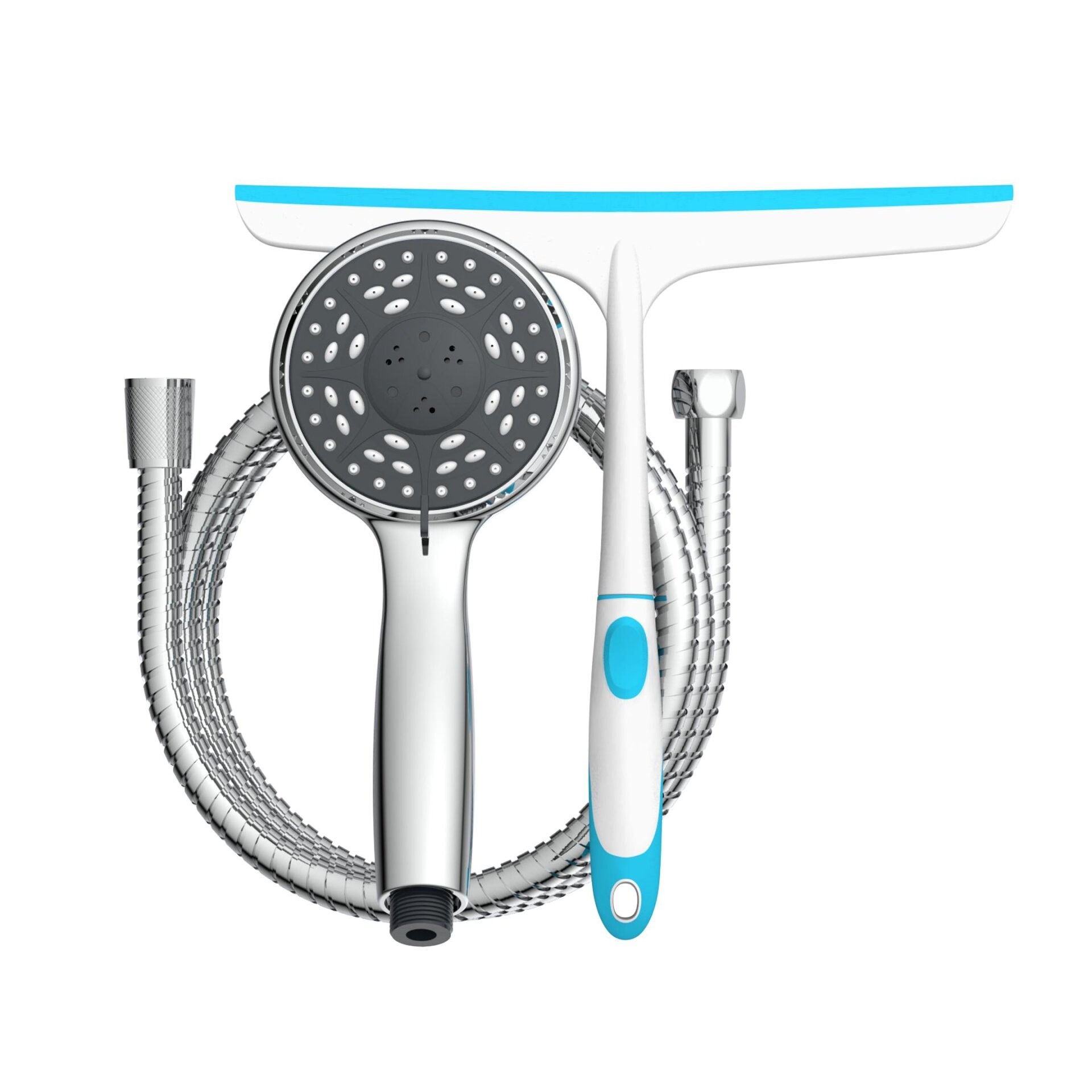 SCHÜTTE Handbrause Set, Chrom, mit Duschabzieher SCHÜTTE Handbrause Set, Chrom, mit Duschabzieher