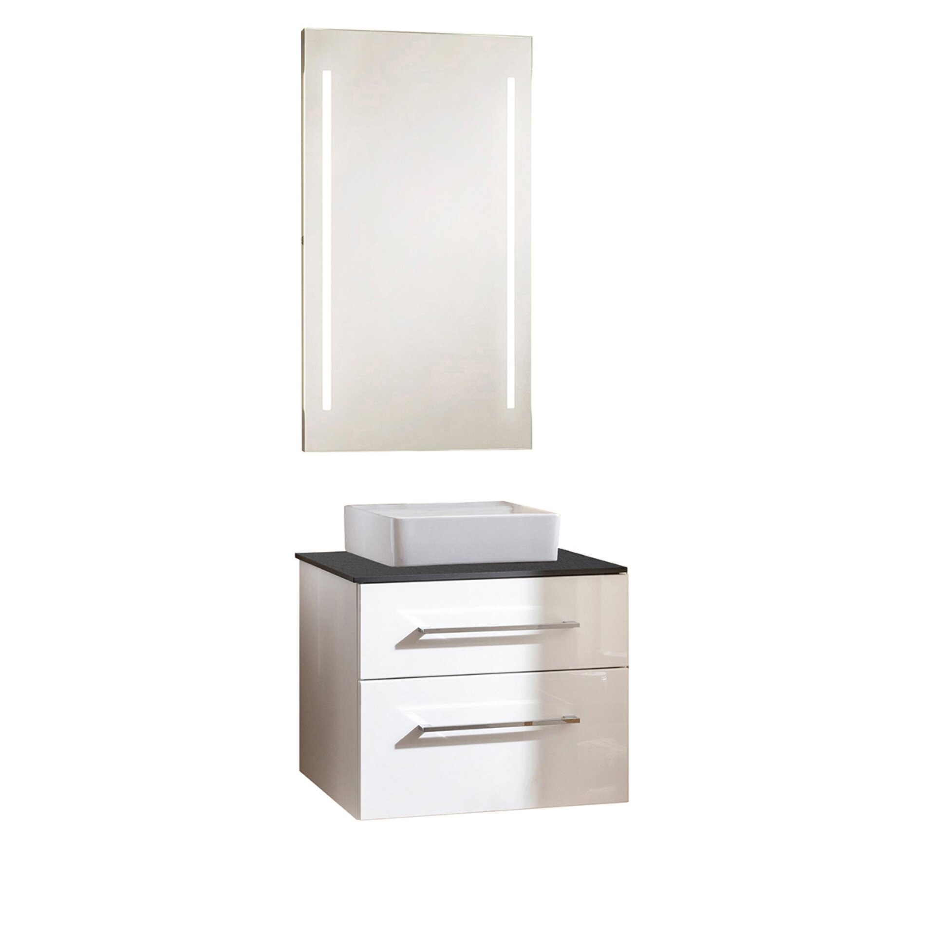 Fackelmann OXFORD Badmöbelset 4-teilig, 60 cm, Weiß, Spiegel, Keramik Fackelmann OXFORD Badmöbelset 4-teilig, 60 cm, Weiß, Spiegel, Keramik