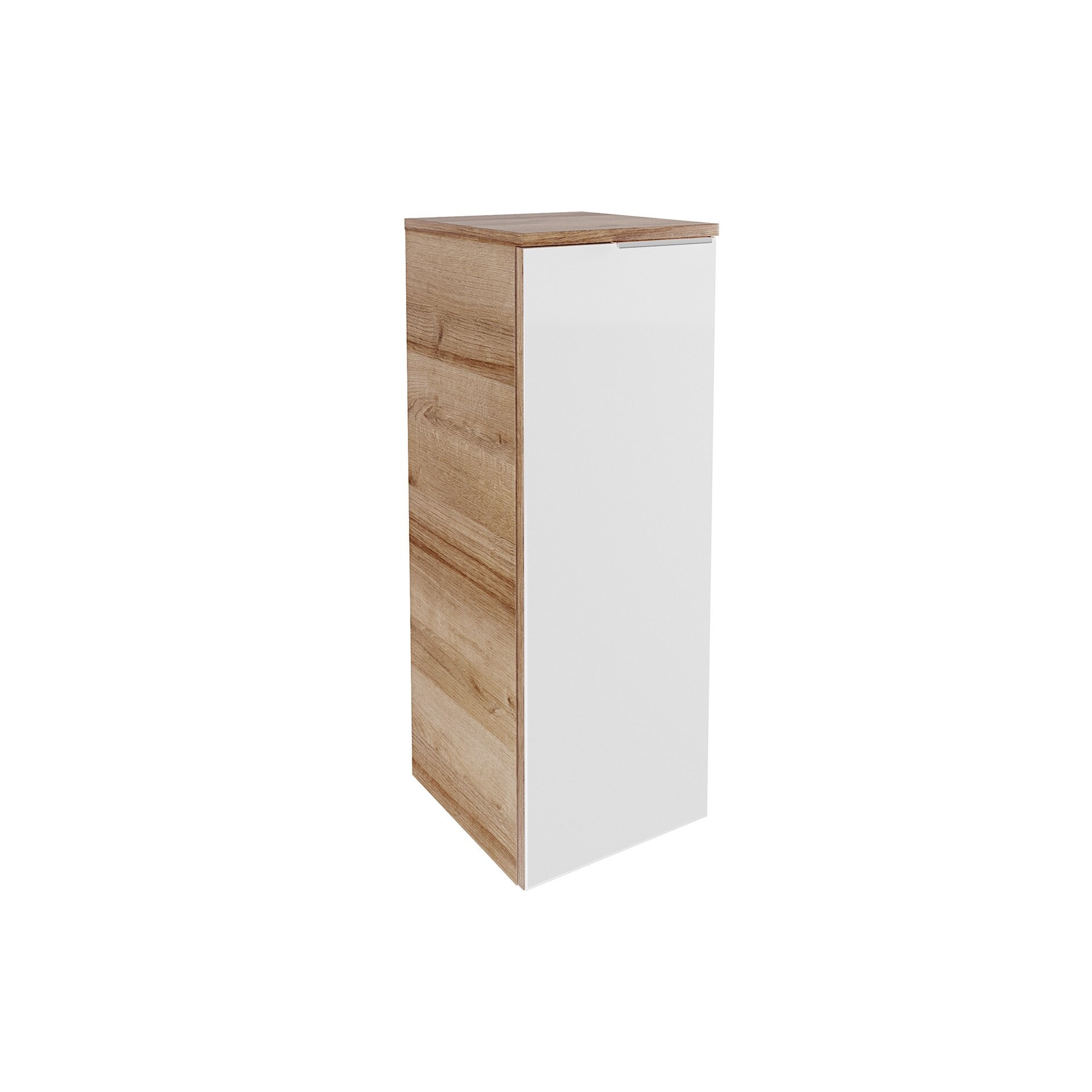 Fackelmann B.BRILLANT Midischrank, 30 cm breit, Weiß Glas/Braun hell Fackelmann B.BRILLANT Midischrank, 30 cm breit, Weiß Glas/Braun hell