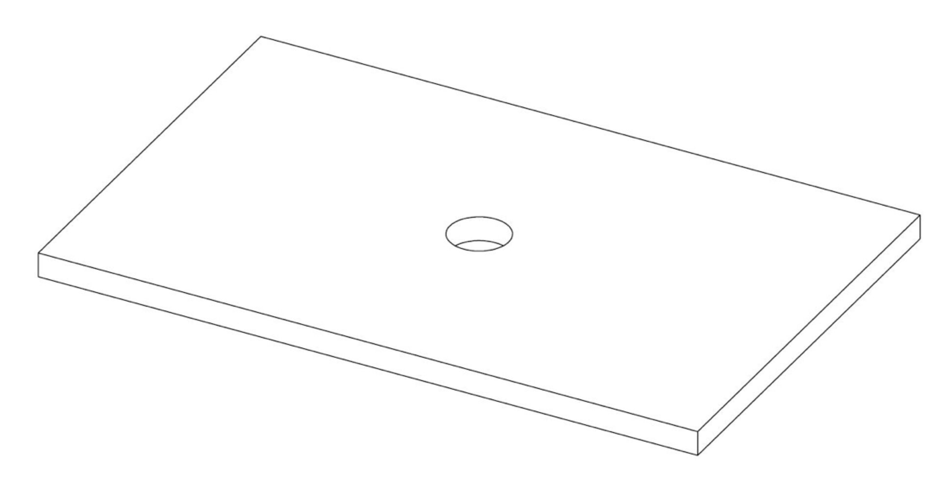 Natursteinplatte  (80,5 cm) Bluestone Rand gemeißelt, 1 Bohrloch, 400054 Natursteinplatte  (80,5 cm) Bluestone Rand gemeißelt, 1 Bohrloch, 400054