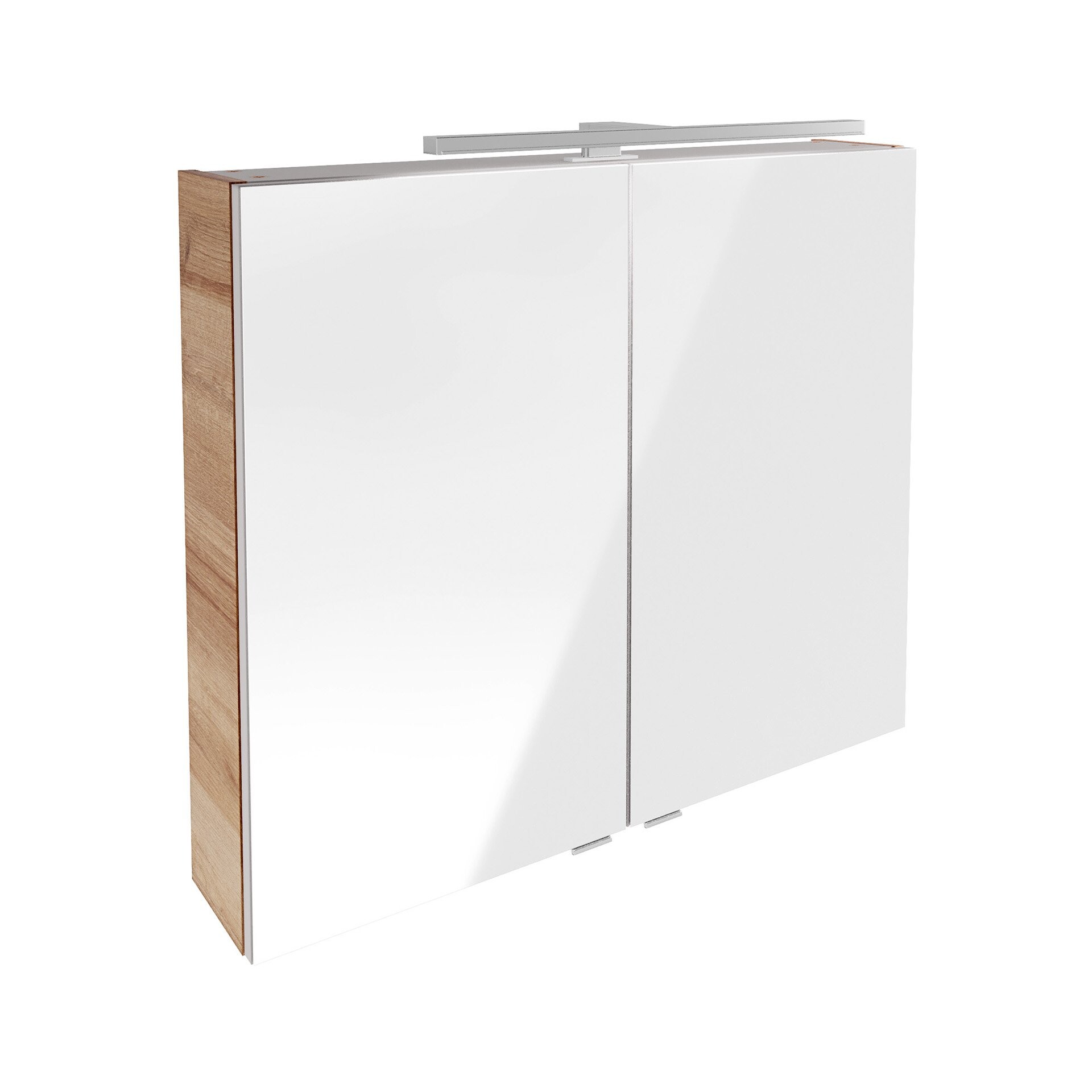 Fackelmann B.BRILLANT LED-Spiegelschrank, 80 cm breit, Braun hell Fackelmann B.BRILLANT LED-Spiegelschrank, 80 cm breit, Braun hell