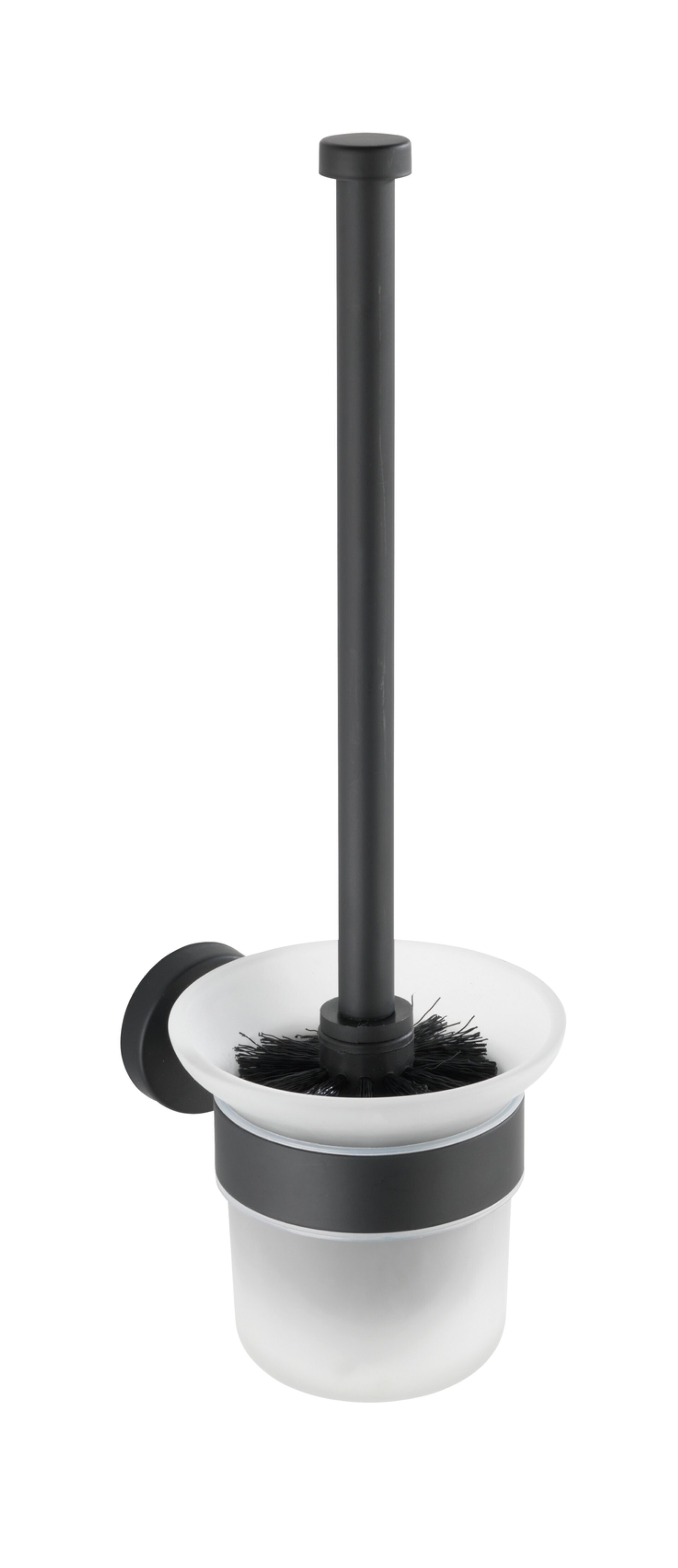 WENKO BOSIO WC-Garnitur, Schwarz matt, Edelstahl rostfrei