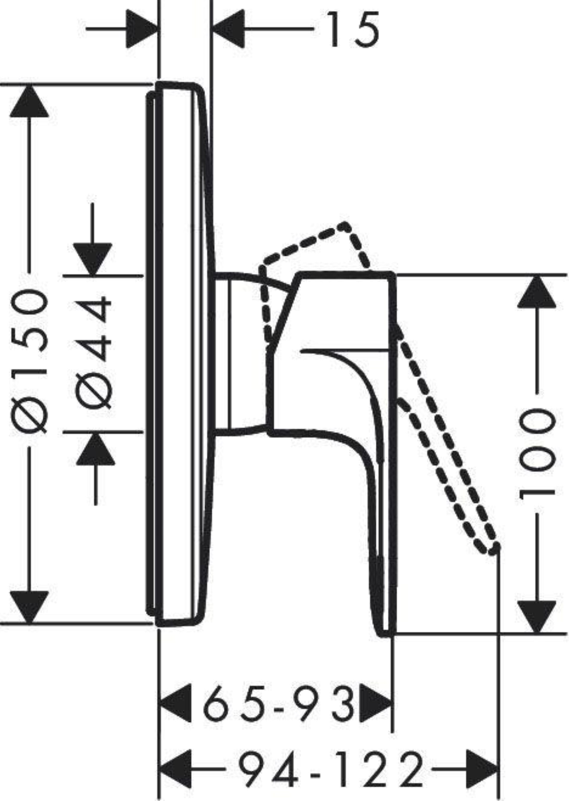 HANSGROHE REBRIS S Brausearmatur, Chrom, Unterputz, rund