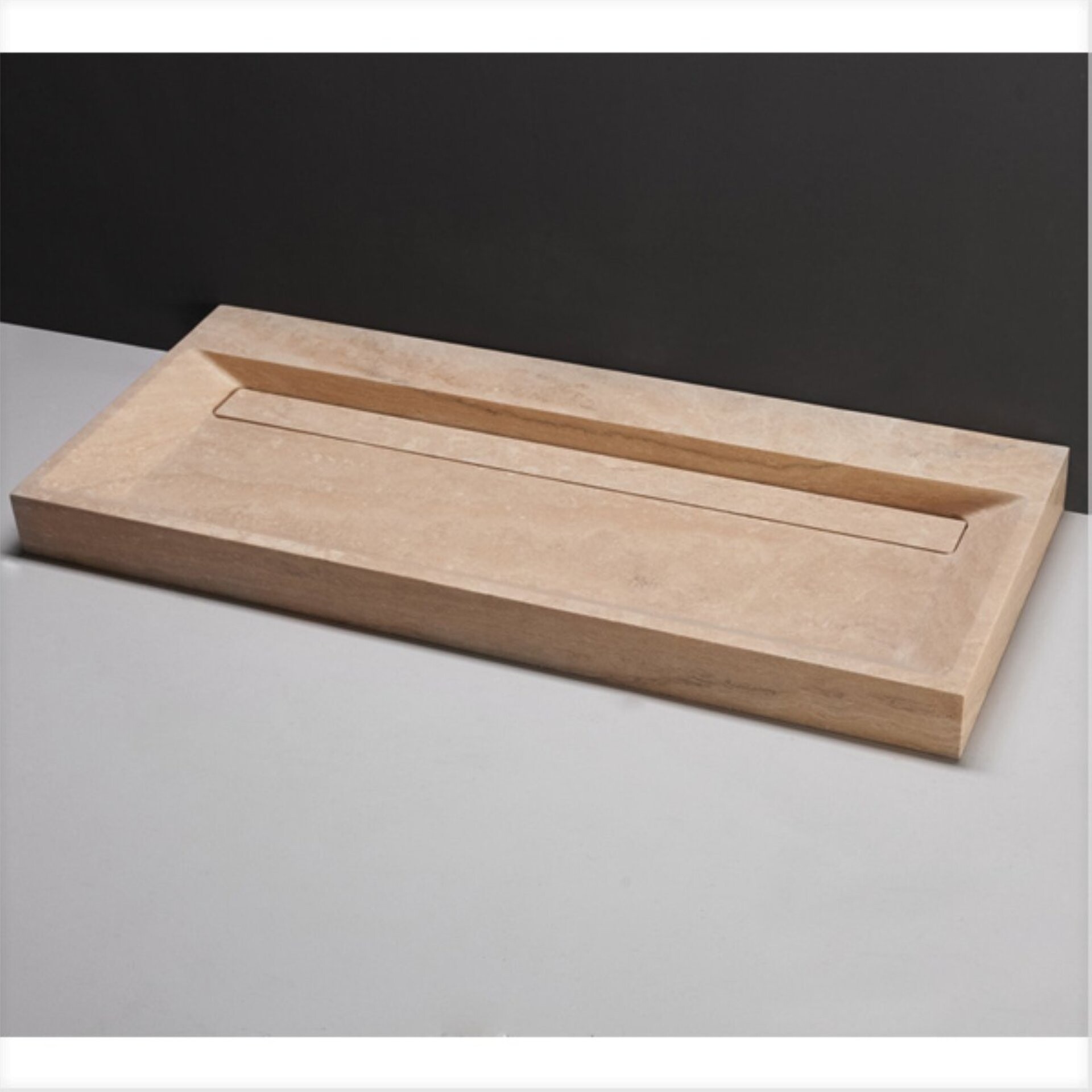 Waschbecken Naturstein BELLEZZA (120,5 cm) Travertin, ohne Hahnloch, 100345 Waschbecken Naturstein BELLEZZA (120,5 cm) Travertin, ohne Hahnloch, 100345