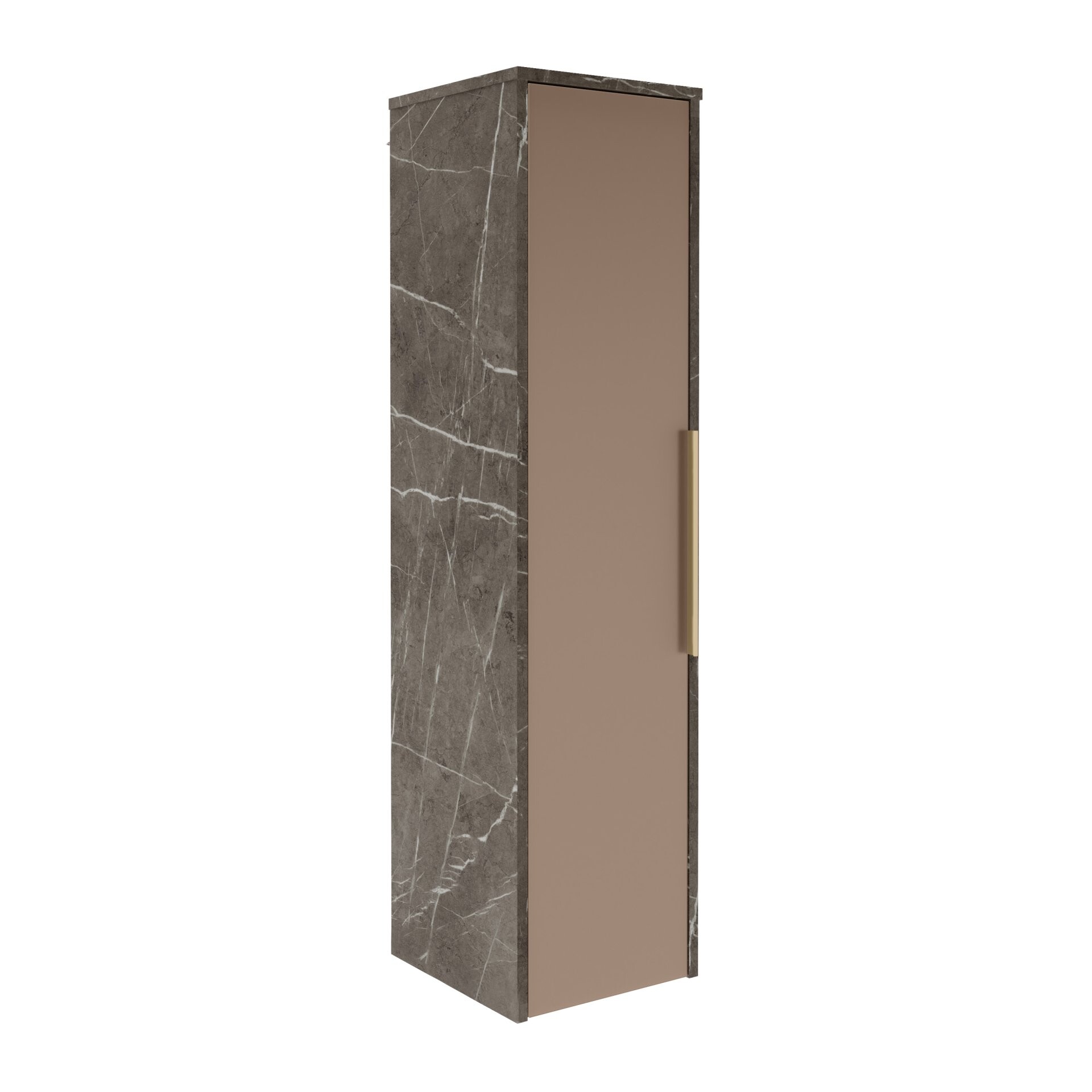LANZET VIDRO Midischrank 30 cm breit, Braun/Marmor Grau, Anschlag links LANZET VIDRO Midischrank 30 cm breit, Braun/Marmor Grau, Anschlag links