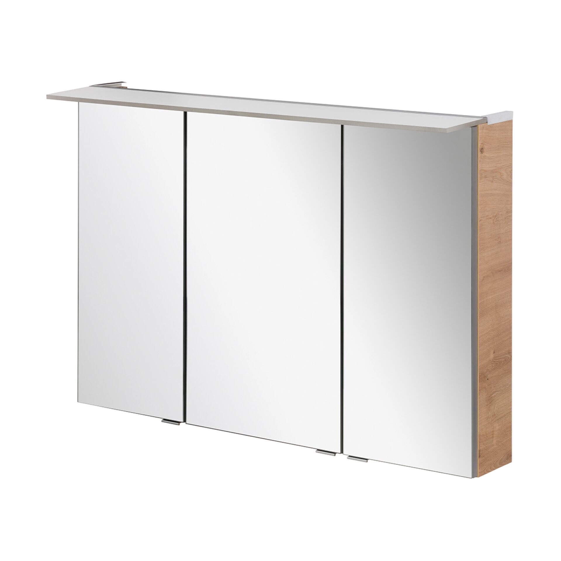 Fackelmann B.PERFEKT LED Spiegelschrank 100 cm breit, Braun hell Fackelmann B.PERFEKT LED Spiegelschrank 100 cm breit, Braun hell