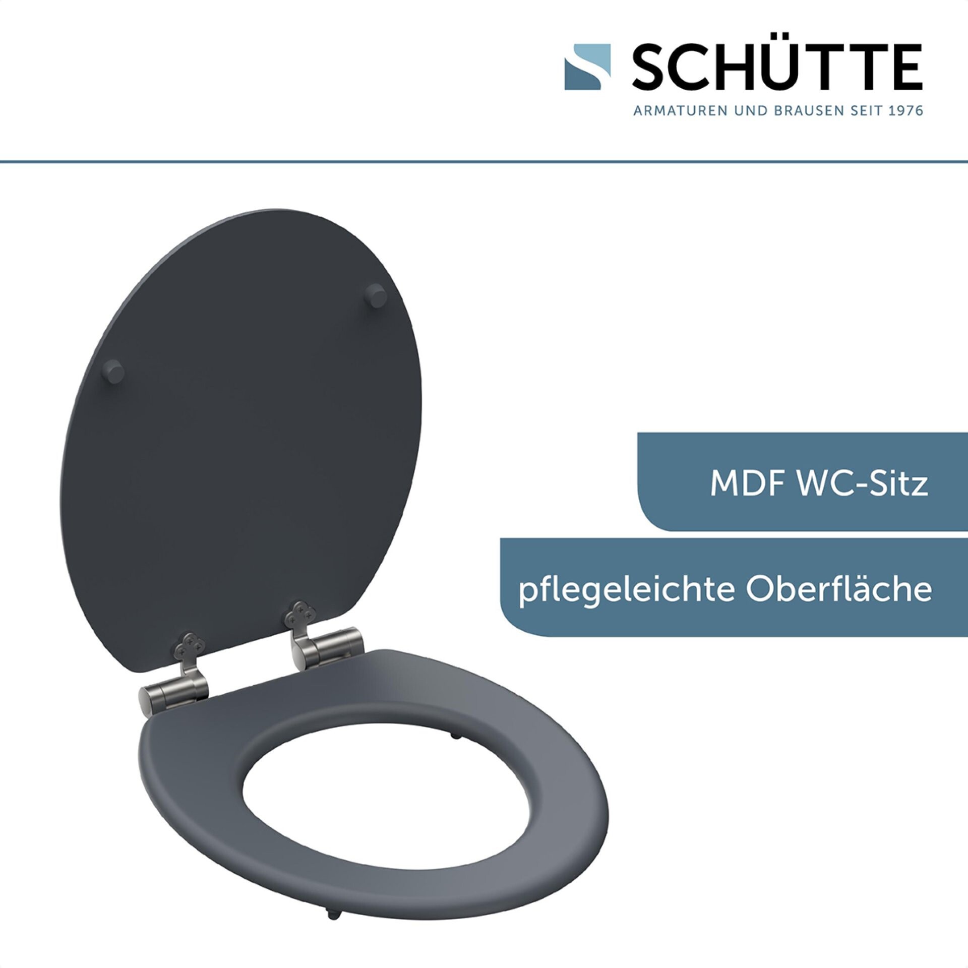 Schütte SPIRIT GREY WC-Sitz, mit Absenkautomatik