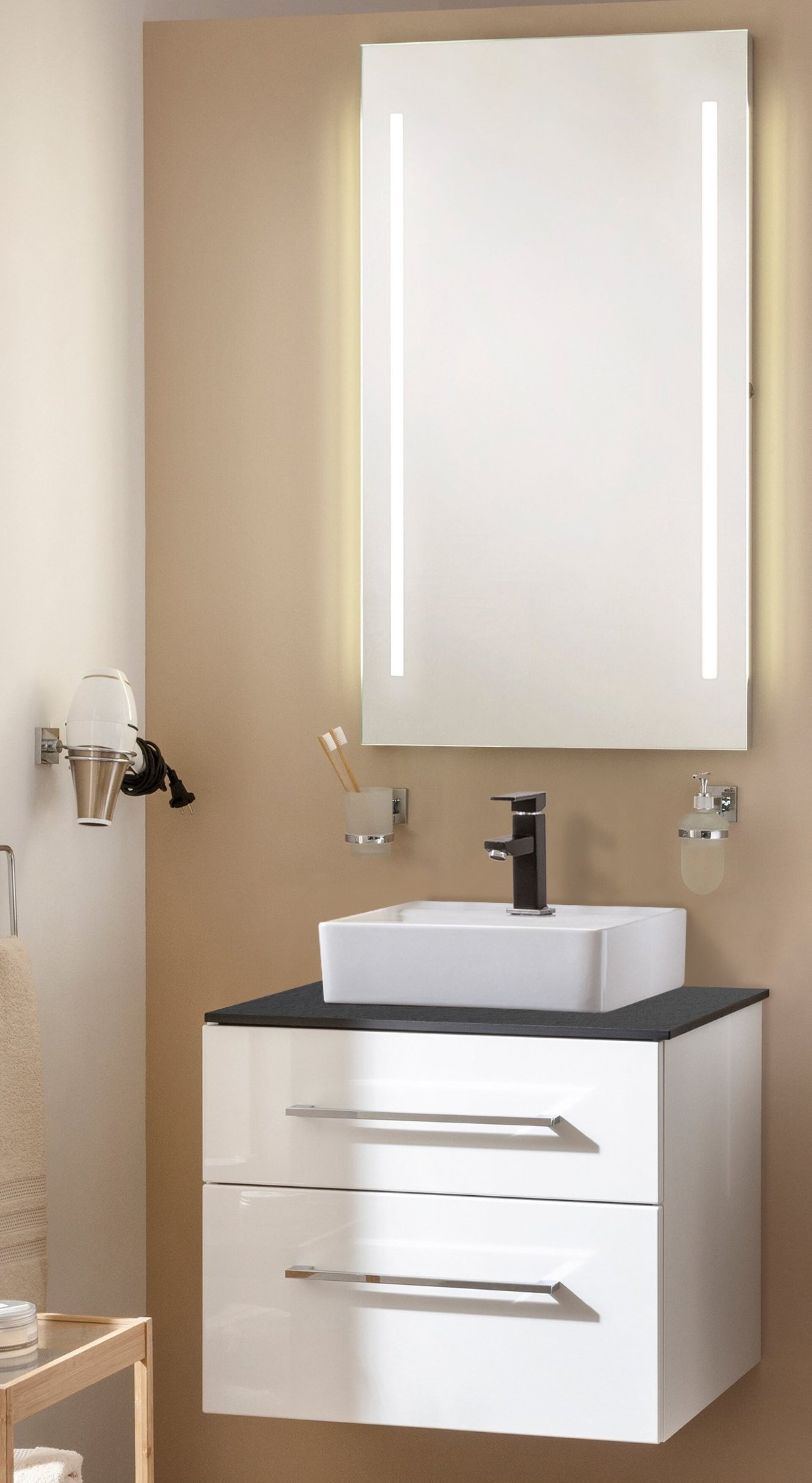 Fackelmann OXFORD Badmöbelset 4-teilig, 60 cm, Weiß, Spiegel, Keramik Fackelmann OXFORD Badmöbelset 4-teilig, 60 cm, Weiß, Spiegel, Keramik