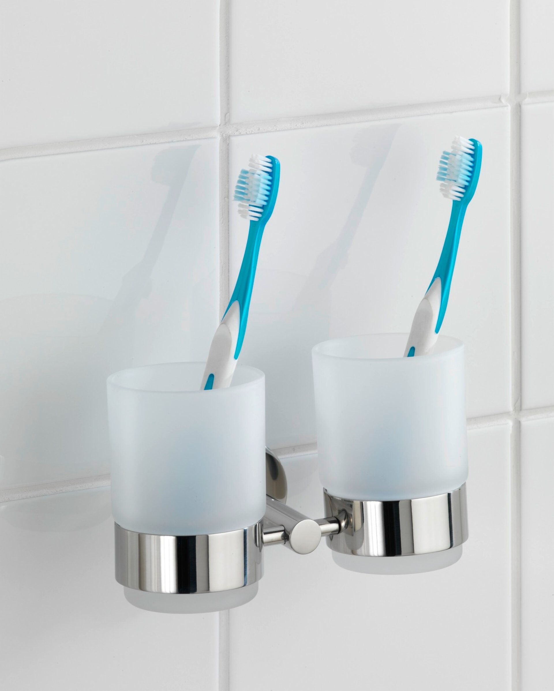 WENKO DUO BOSIO Zahnputzbecher, Chrom glänzend, mit Halter WENKO DUO BOSIO Zahnputzbecher, Chrom glänzend, mit Halter