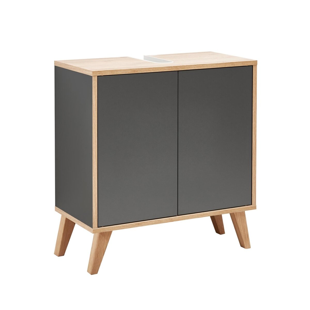 Fackelmann FINN Waschbeckenunterschrank 60 cm breit mit Füßen, Braun hell/Anthrazit Fackelmann FINN Waschbeckenunterschrank 60 cm breit mit Füßen, Braun hell/Anthrazit