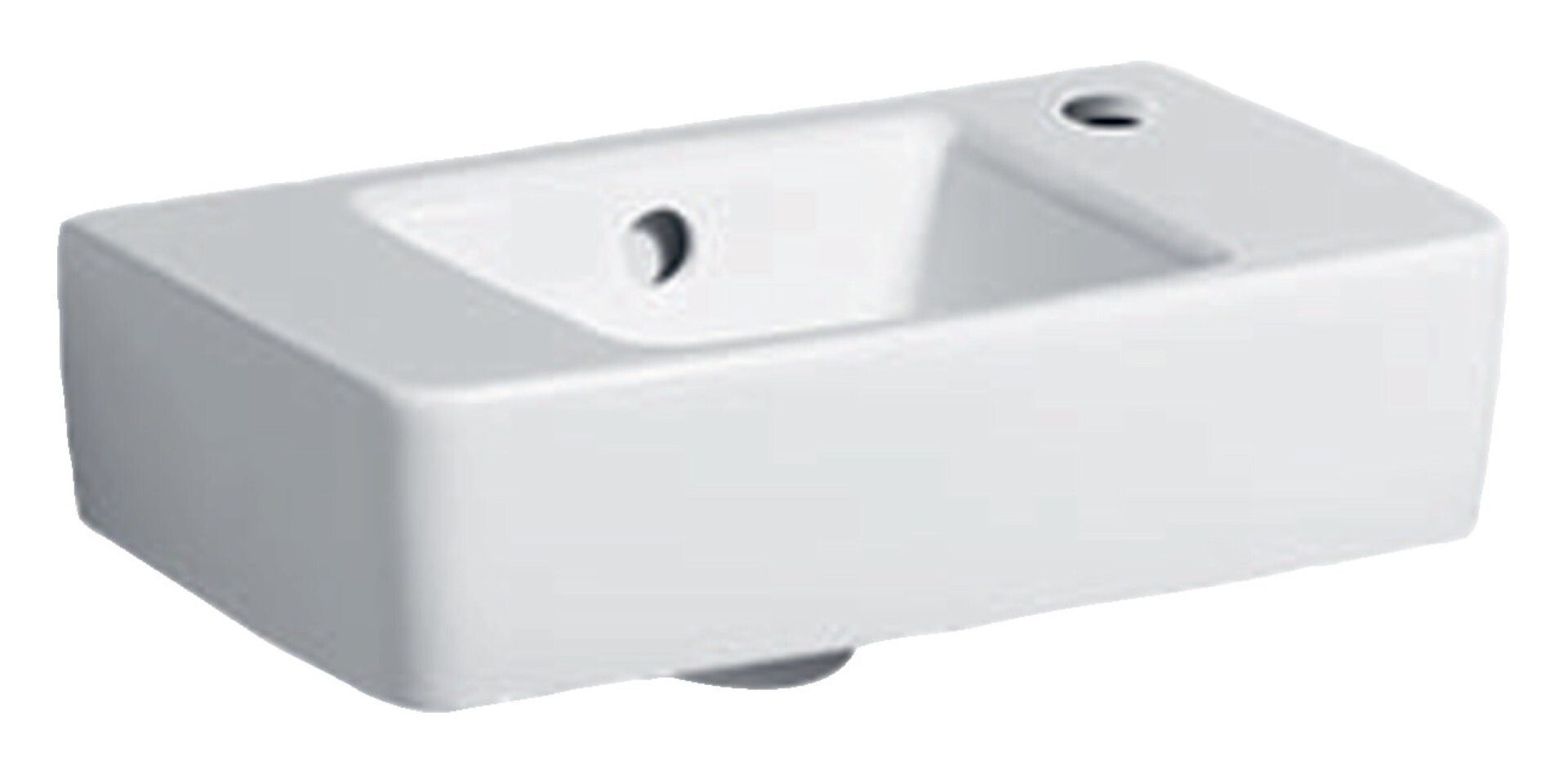 GEBERIT RENOVA PLAN Waschbecken Keramik 40 cm breit, Weiß, verkürzte Ausladung, Hahnloch rechts, mit Überlauf GEBERIT RENOVA PLAN Waschbecken Keramik 40 cm breit, Weiß, verkürzte Ausladung, Hahnloch rechts, mit Überlauf