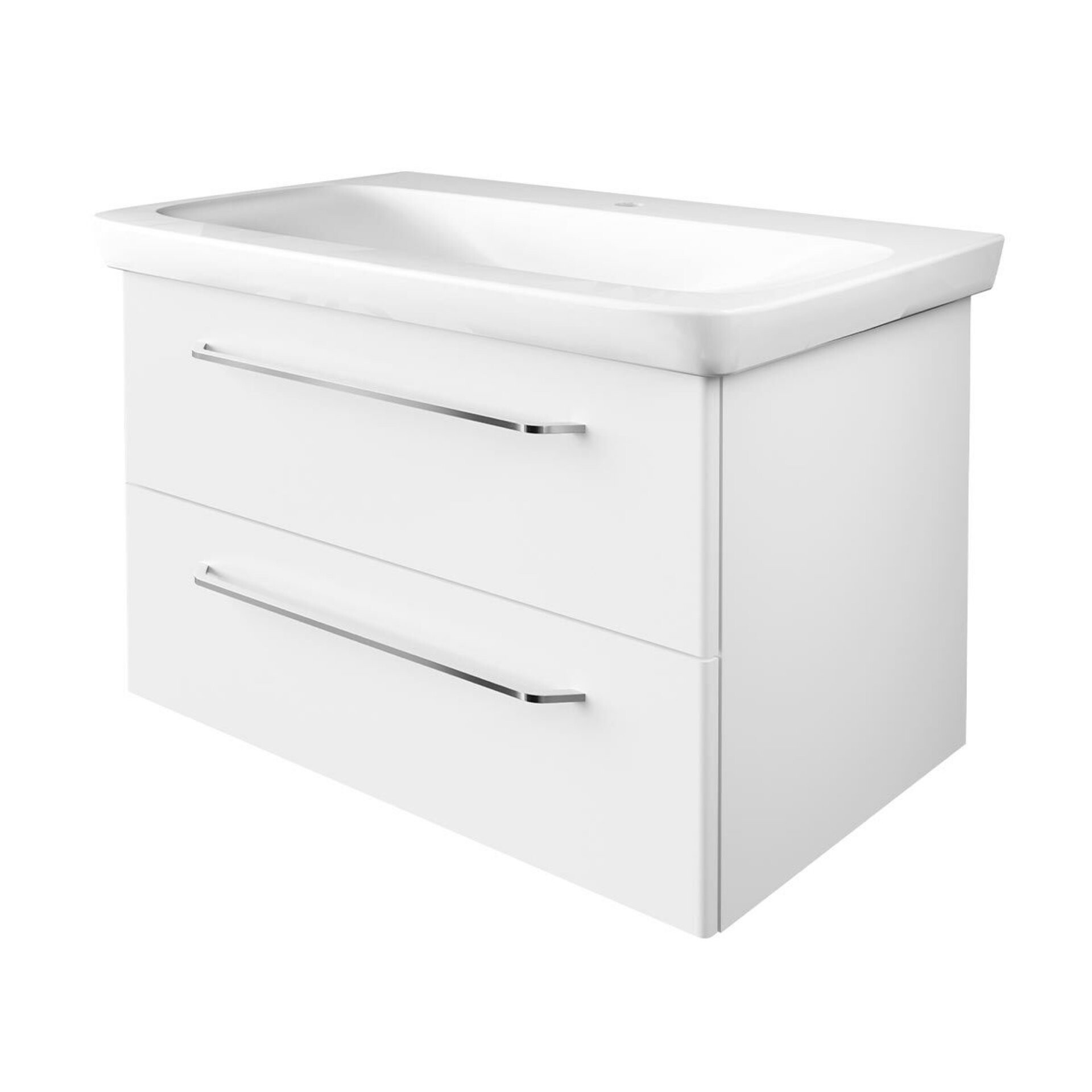 FACKELMANN MILANO Waschtisch mit Unterschrank, 88 cm breit, Weiß, Waschbecken Keramik FACKELMANN MILANO Waschtisch mit Unterschrank, 88 cm breit, Weiß, Waschbecken Keramik