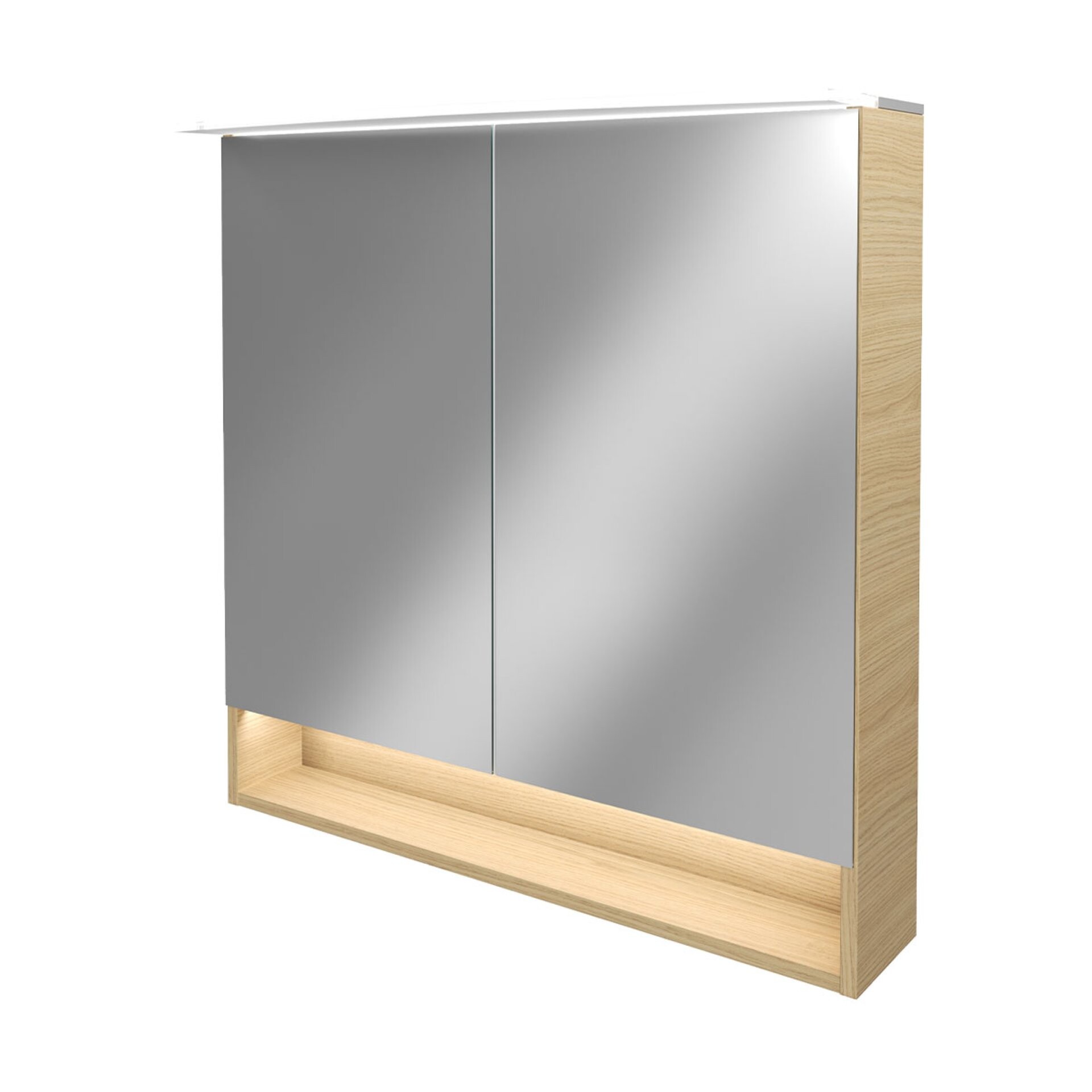 Fackelmann B.STYLE Spiegelschrank, 80 cm breit, Braun