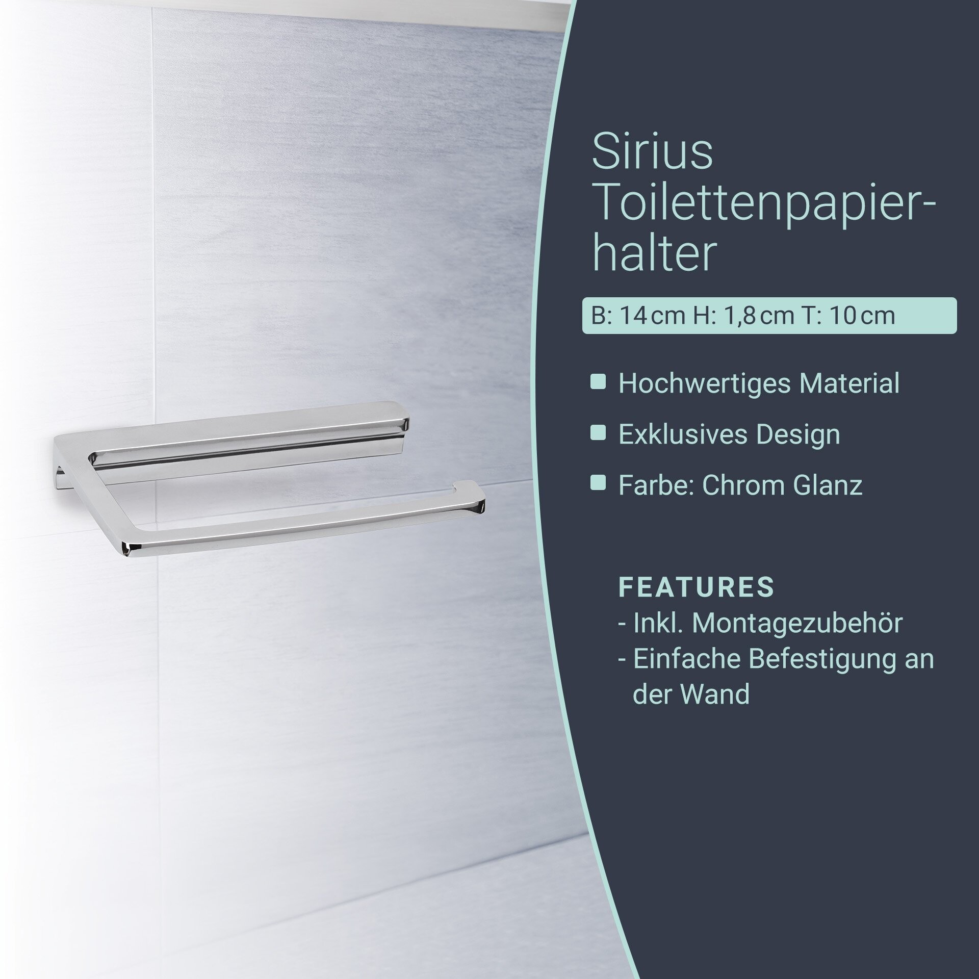 BadeDu SIRIUS Toilettenpapierhalter Chrom BadeDu SIRIUS Toilettenpapierhalter Chrom