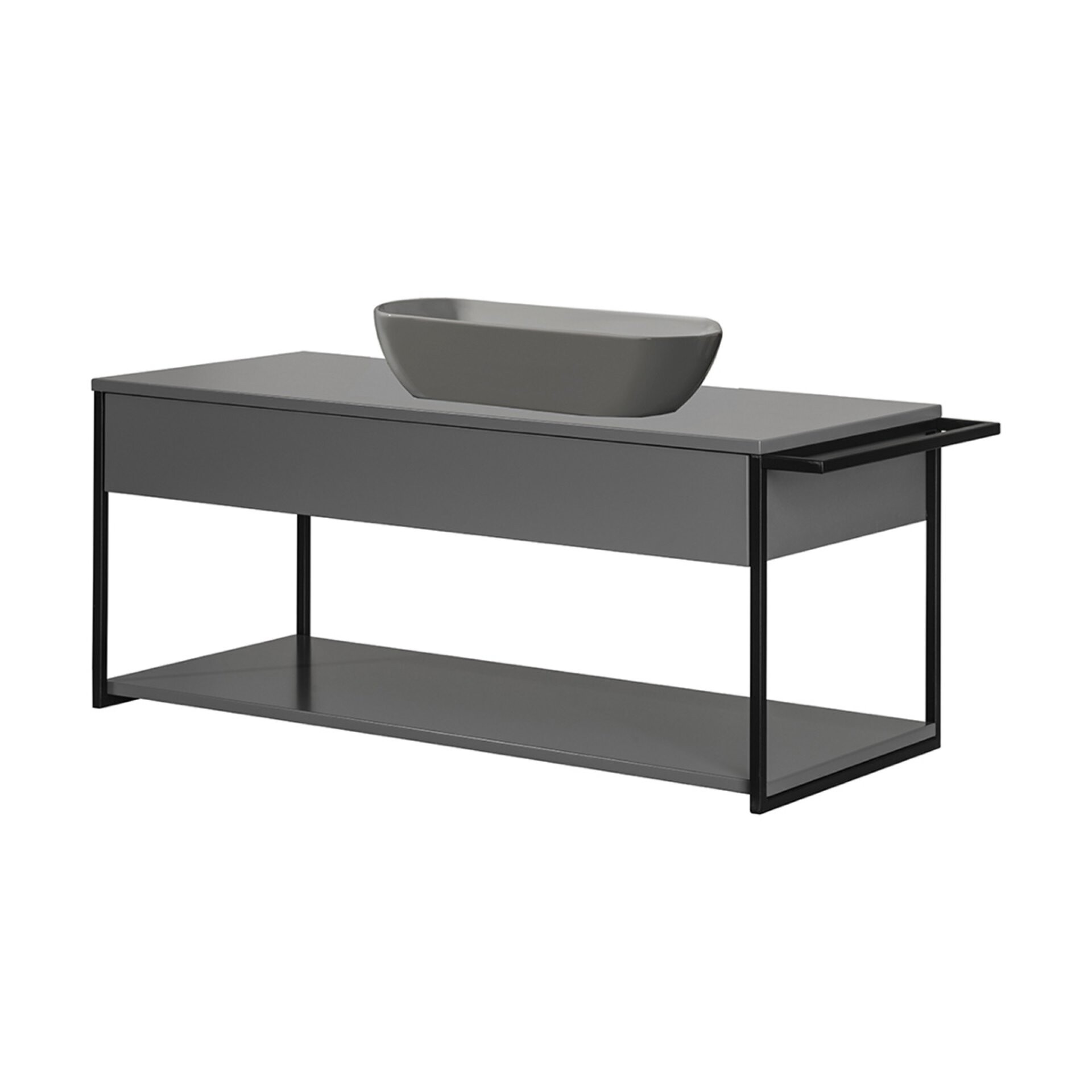 Fackelmann NEW YORK Badmöbel Set 2-teilig, 108 cm, Grau, Keramik Grau Fackelmann NEW YORK Badmöbel Set 2-teilig, 108 cm, Grau, Keramik Grau