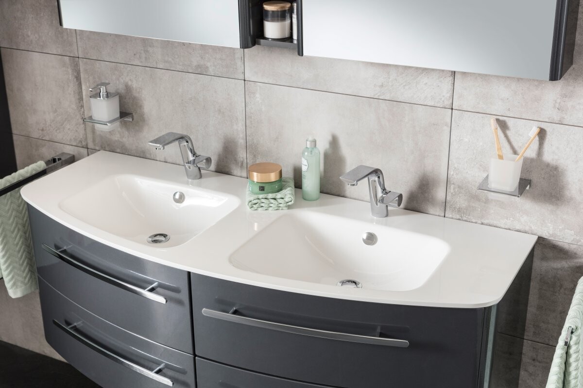 CLASSICO Doppel-Waschtisch  Mineralguss  weiß, 139 cm CLASSICO Doppel-Waschtisch  Mineralguss  weiß, 139 cm