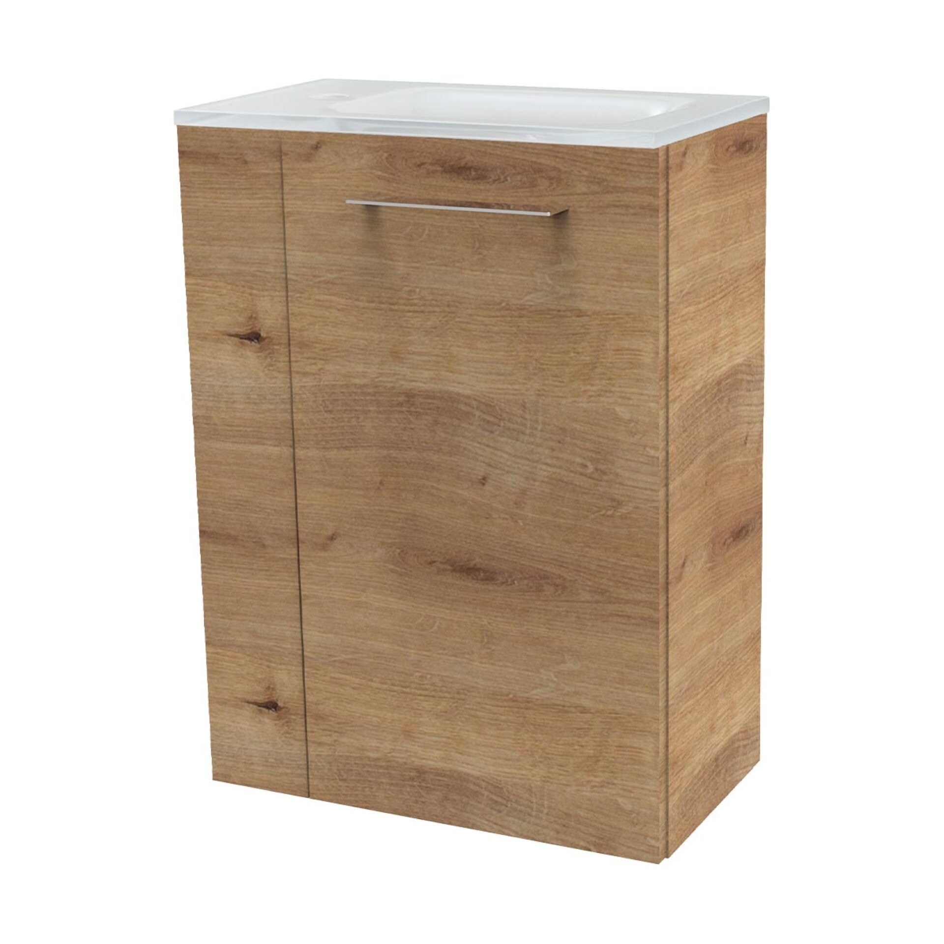 Fackelmann SBC MILANO Gäste WC Set 2-teilig 45 cm, Braun hell, rechts, Glas Weiß Fackelmann SBC MILANO Gäste WC Set 2-teilig 45 cm, Braun hell, rechts, Glas Weiß