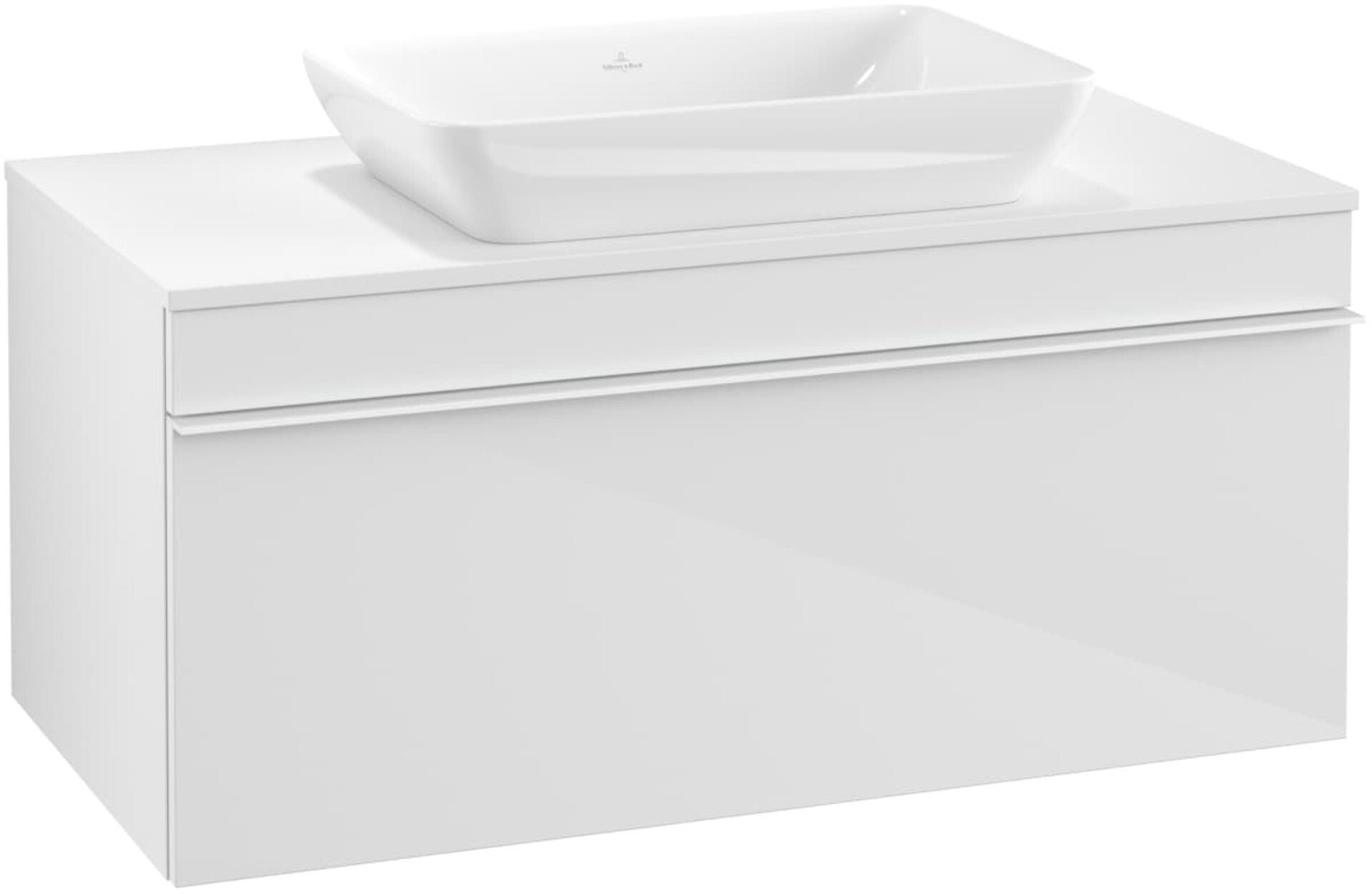 Villeroy & Boch VENTICELLO Waschtischunterschrank 95 cm breit, Weiß, Griff Weiß