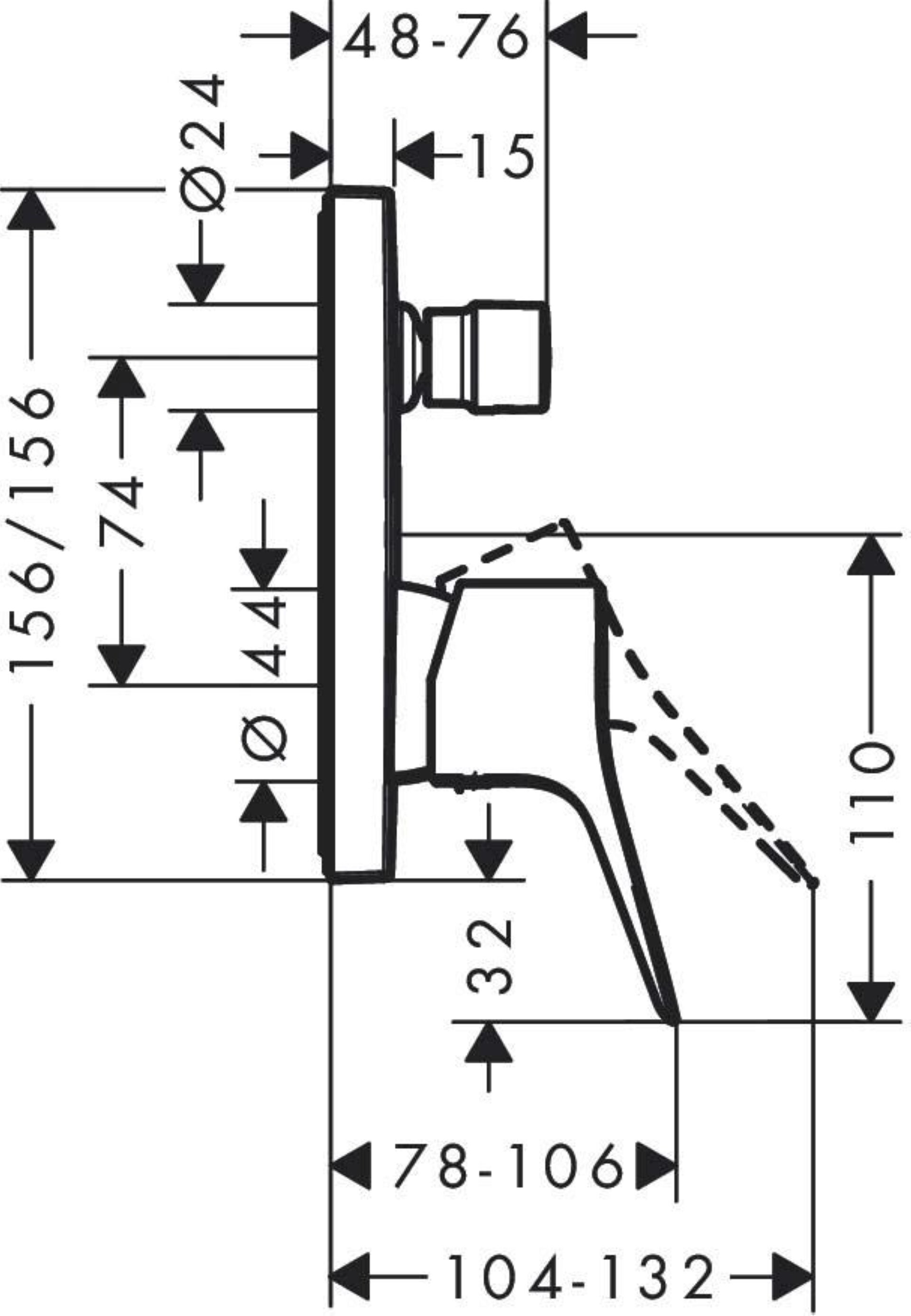 HANSGROHE VIVENIS Badewannenarmatur, Chrom, Unterputz, mit Sicherungskombination HANSGROHE VIVENIS Badewannenarmatur, Chrom, Unterputz, mit Sicherungskombination