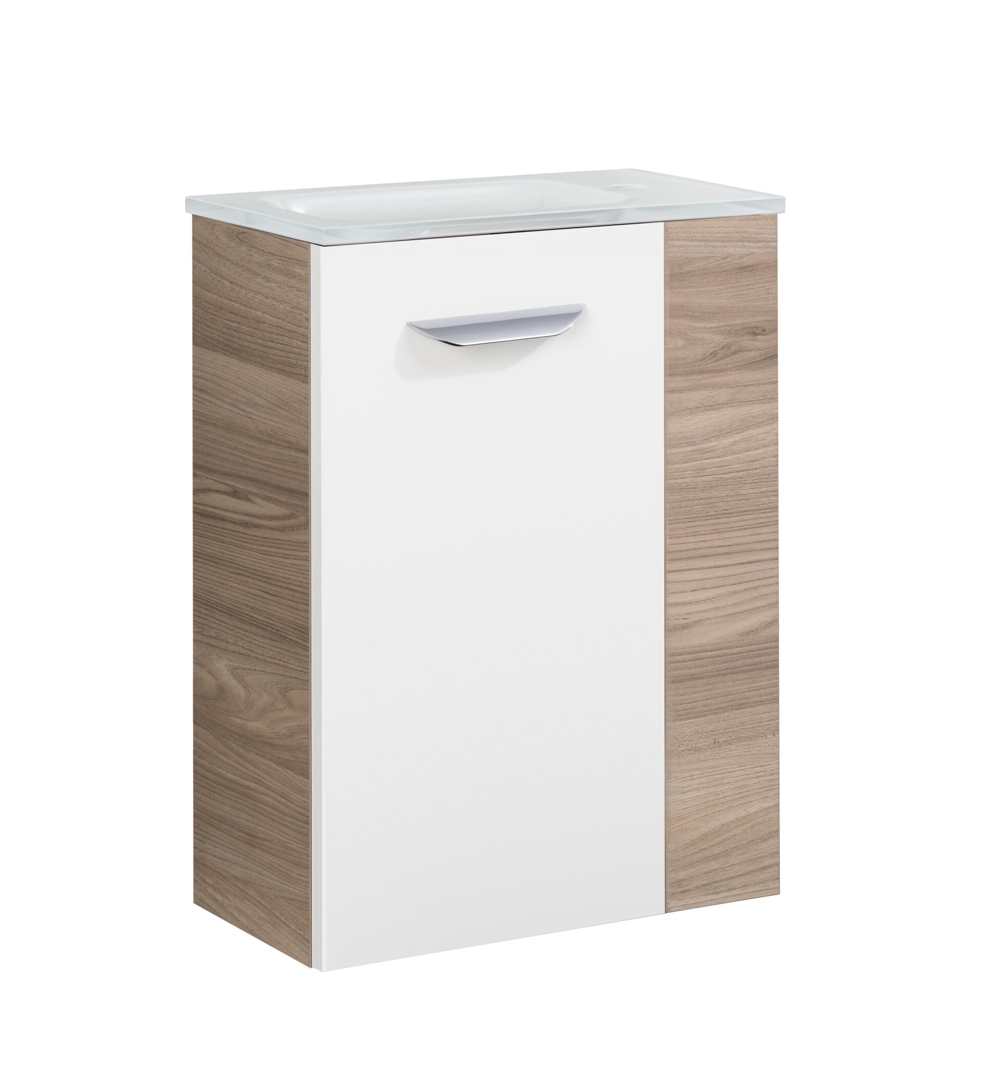 Fackelmann SBC LUXOR Gäste WC Set 2-teilig 45 cm, Braun hell/Weiß, links, Glas Weiß Fackelmann SBC LUXOR Gäste WC Set 2-teilig 45 cm, Braun hell/Weiß, links, Glas Weiß