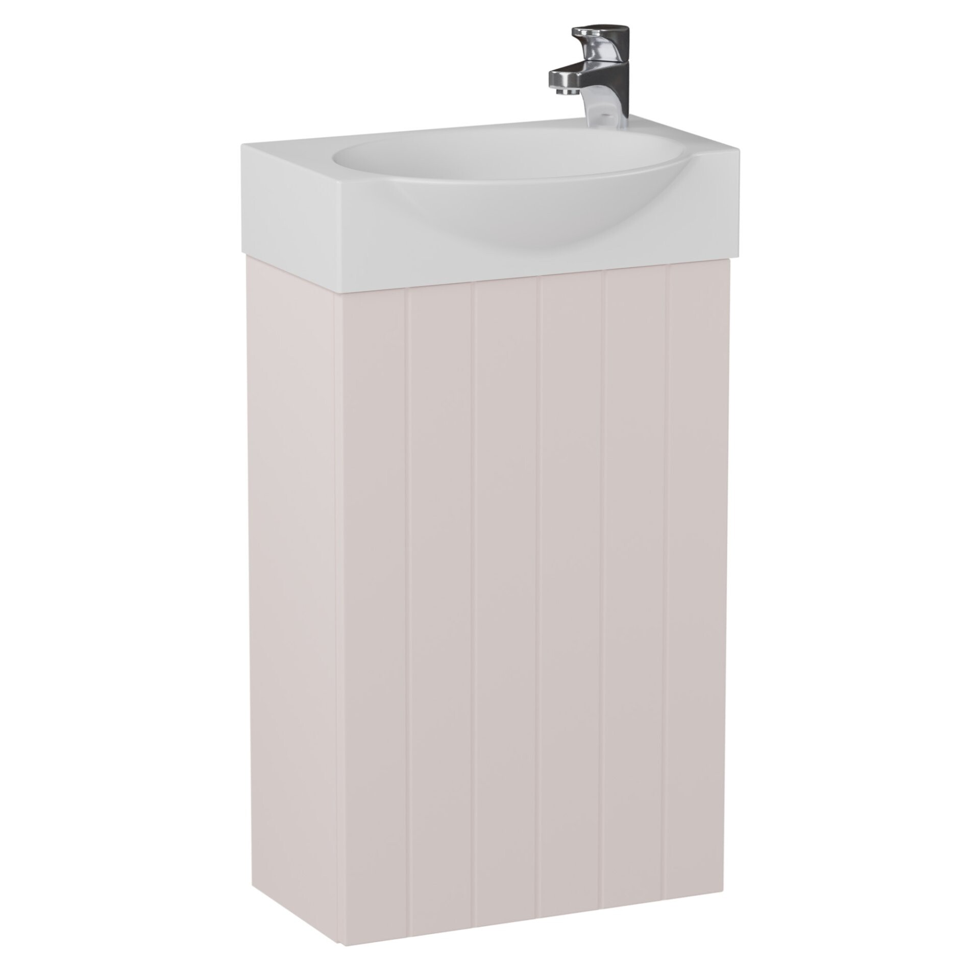 BADEDU IMPERO Gäste WC Waschtisch Set  40 cm breit, Rosa, Waschbecken Keramik Weiß