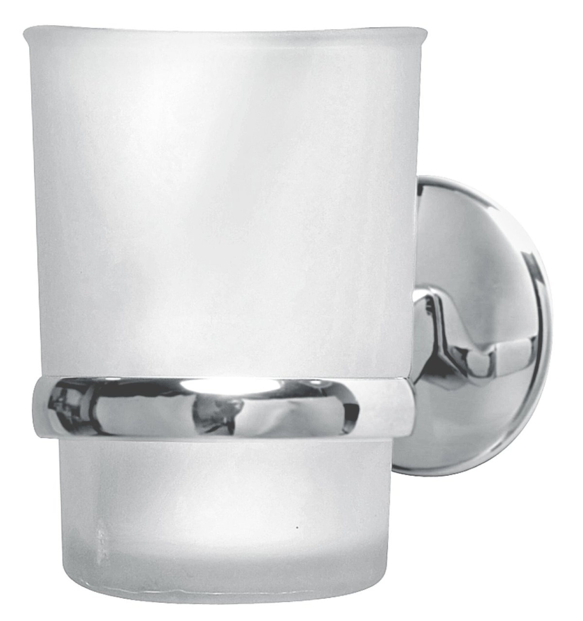 Fackelmann VISION Glas mit Halter, Chrom glänzend Fackelmann VISION Glas mit Halter, Chrom glänzend