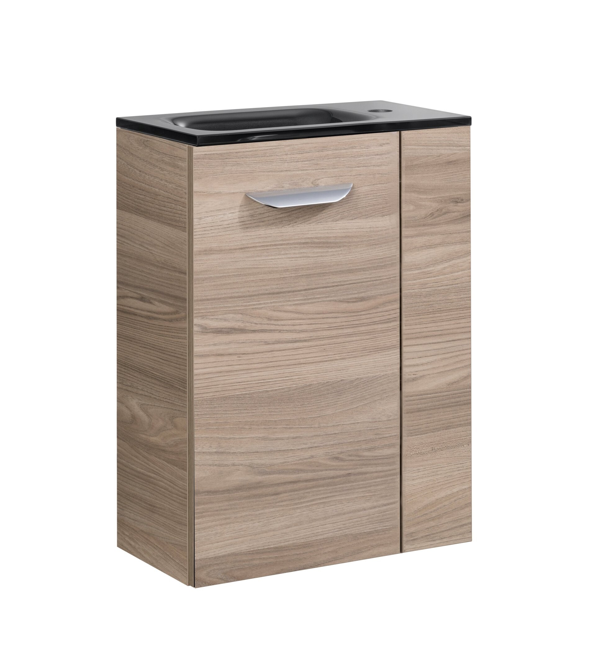Fackelmann SBC LUXOR Gäste WC Set 2-teilig 45 cm, Braun hell, links, Glas Anthrazit Fackelmann SBC LUXOR Gäste WC Set 2-teilig 45 cm, Braun hell, links, Glas Anthrazit