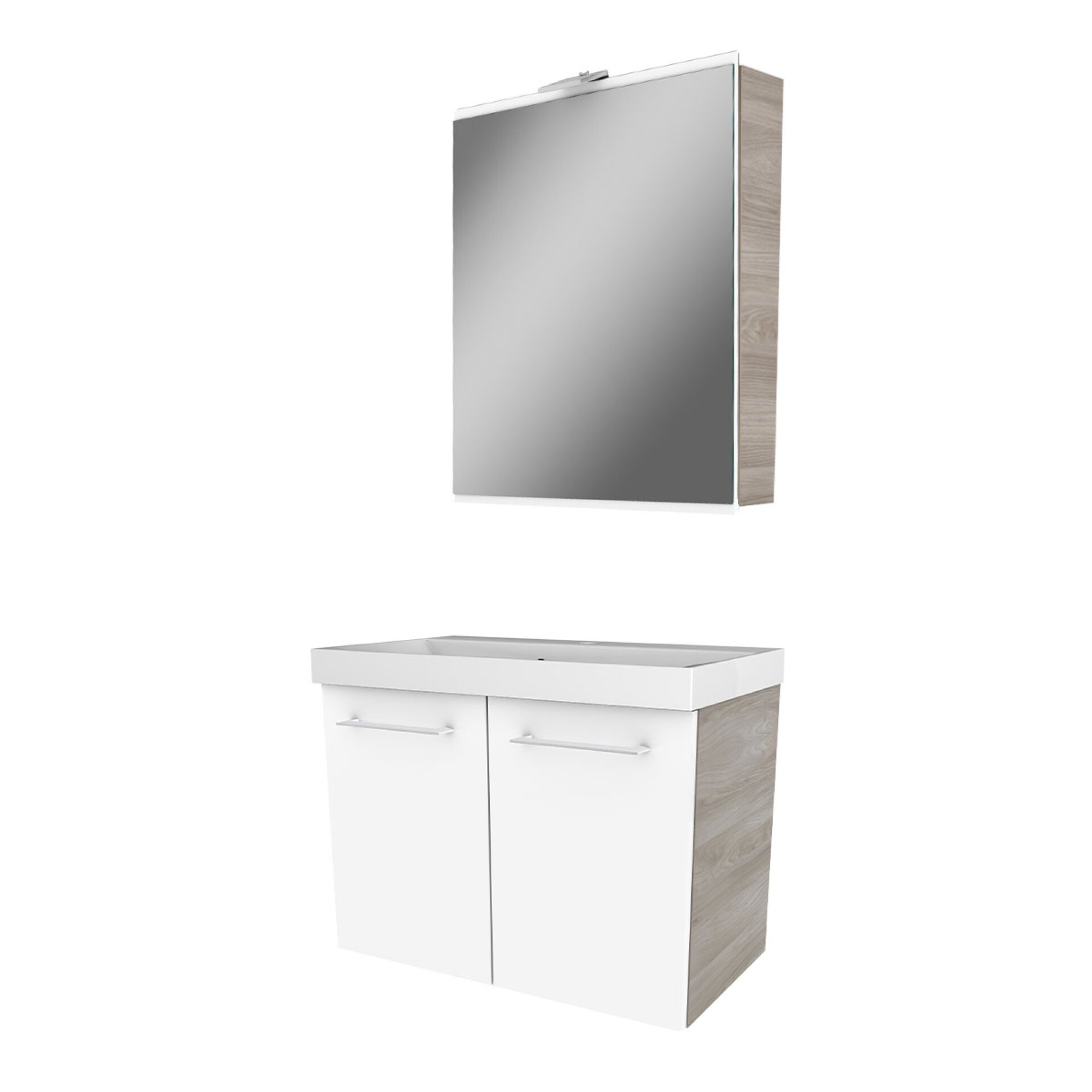 Fackelmann LIMA Badmöbelset 3-teilig, 60 cm breit, Braun/Weiß Fackelmann LIMA Badmöbelset 3-teilig, 60 cm breit, Braun/Weiß