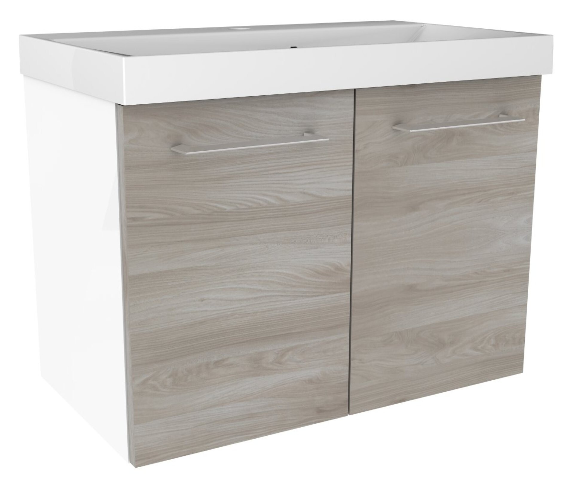 Fackelmann LIMA Waschtischunterschrank 60 cm, Weiß/Braun Fackelmann LIMA Waschtischunterschrank 60 cm, Weiß/Braun