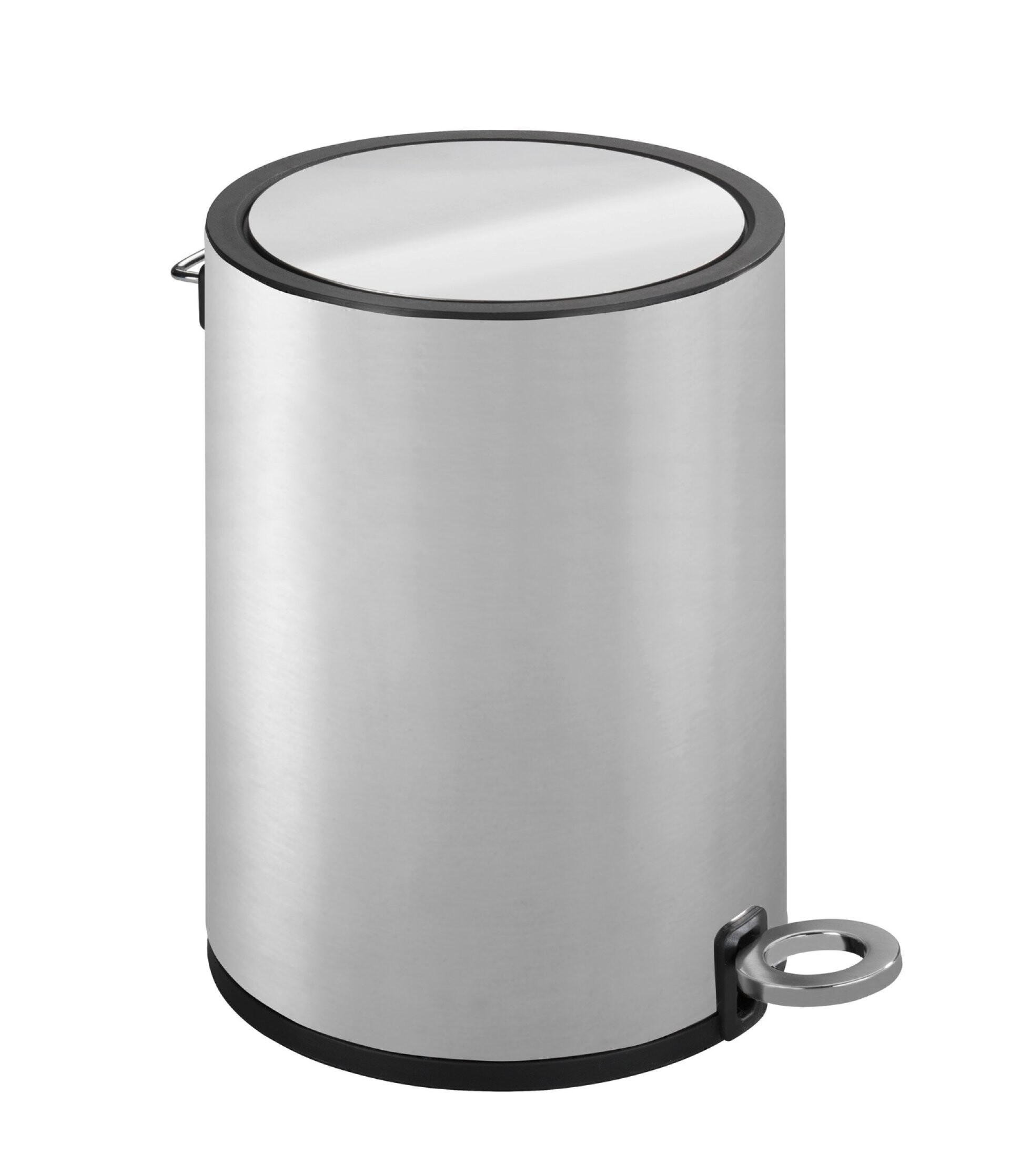 WENKO MONZA Kosmetikeimer 3 Liter, Silber matt, Easy Close, Edelstahl