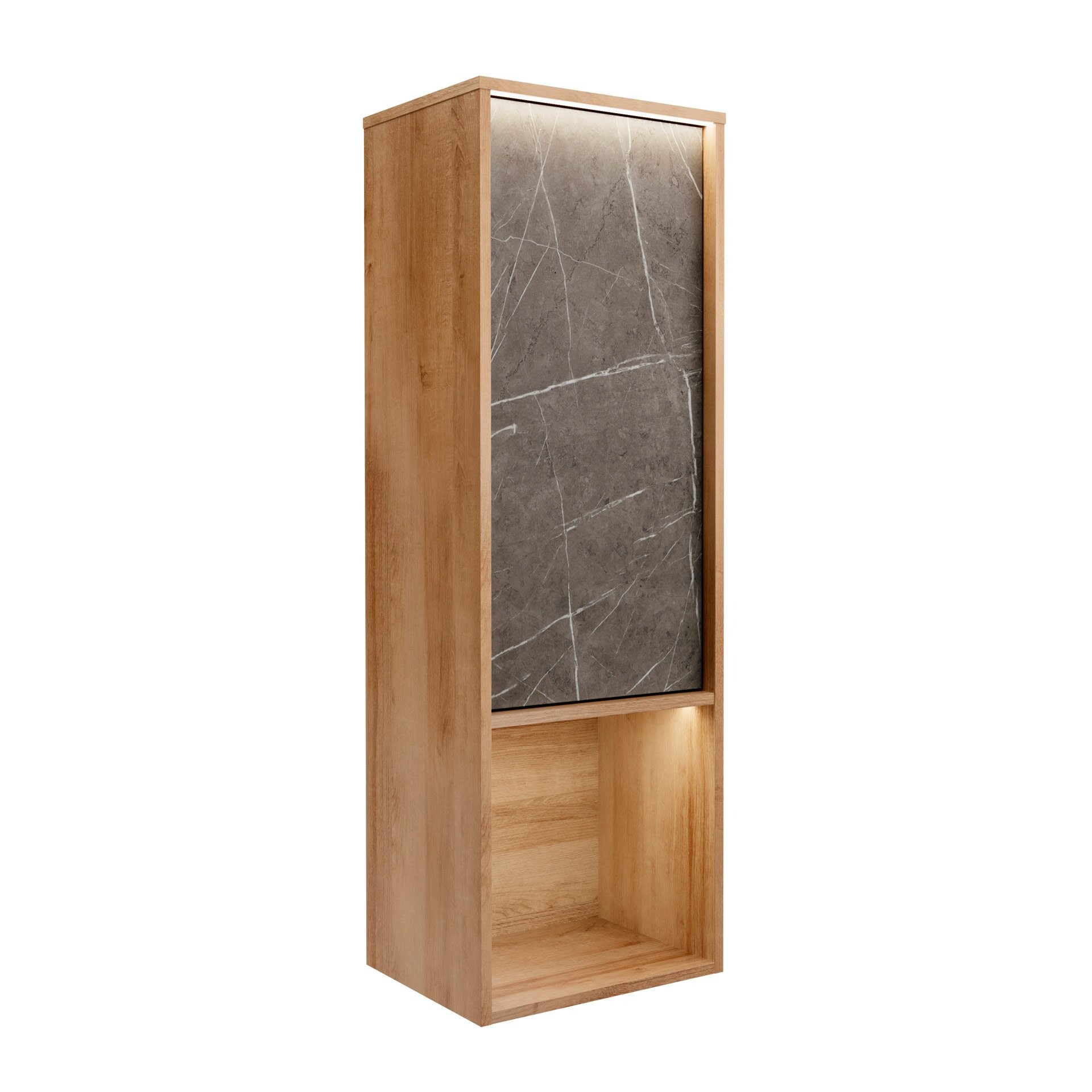LANZET DUNE Midischrank 40,3 cm breit, Marmor Grau/Braun hell, inkl. LED Beleuchtung LANZET DUNE Midischrank 40,3 cm breit, Marmor Grau/Braun hell, inkl. LED Beleuchtung